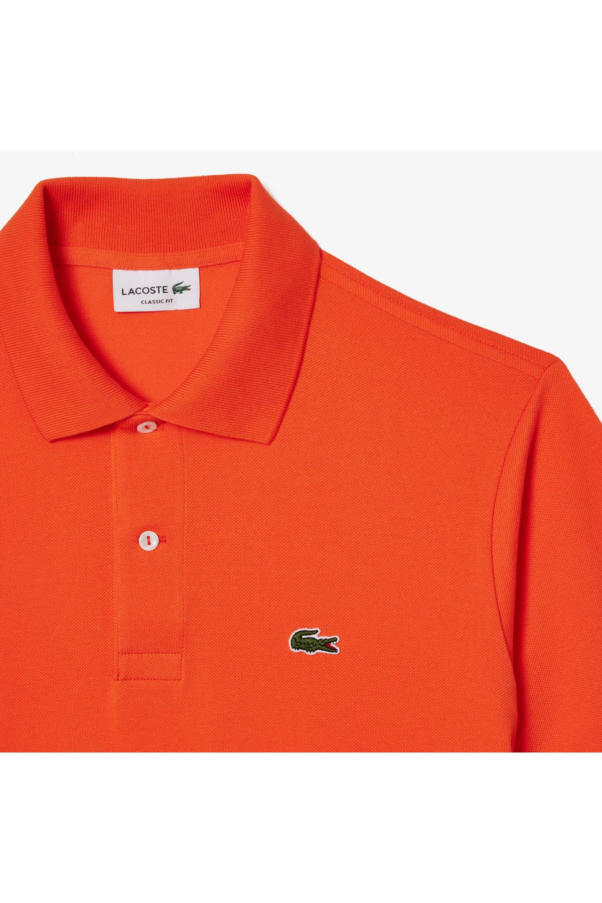 تی شرت یقه پولو نارنجی مردانه کلاسیک Fit L.12.12 چوگان Lacoste