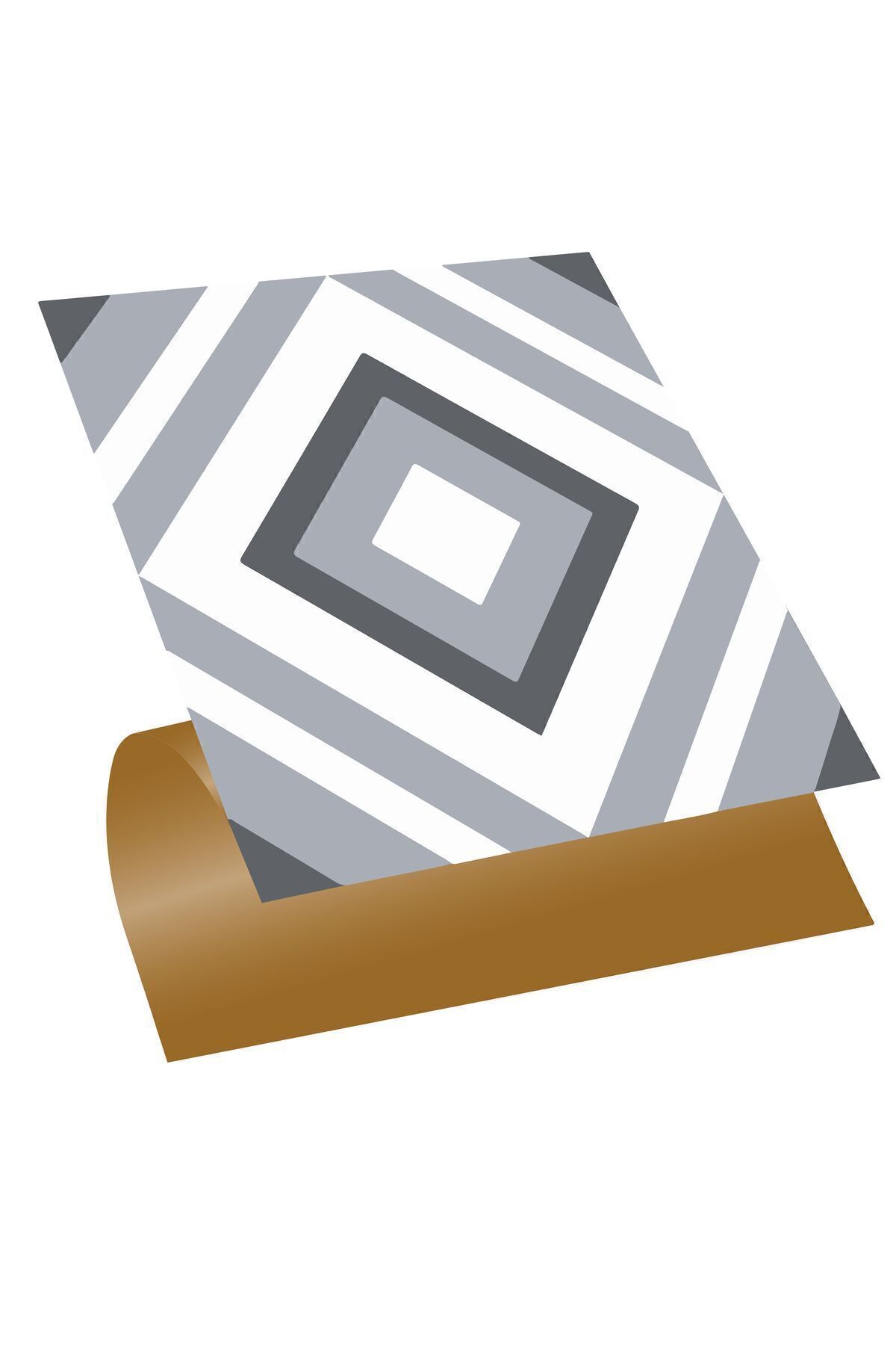 Self Adhesive Bathroom Kitchen Coating Geometric 04 Pattern Pvc Tile 30x30 Cm (11 PCS) 1 M2