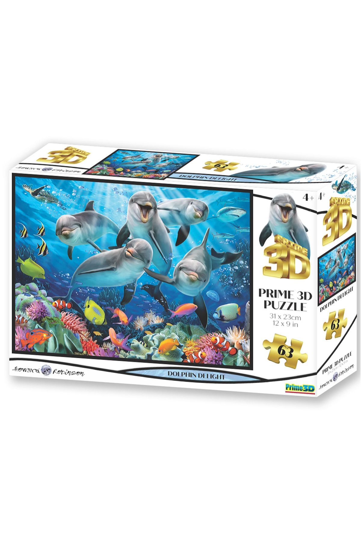 Prime 3D - Sevimli Yunuslar 63 Parça Puzzle 10529