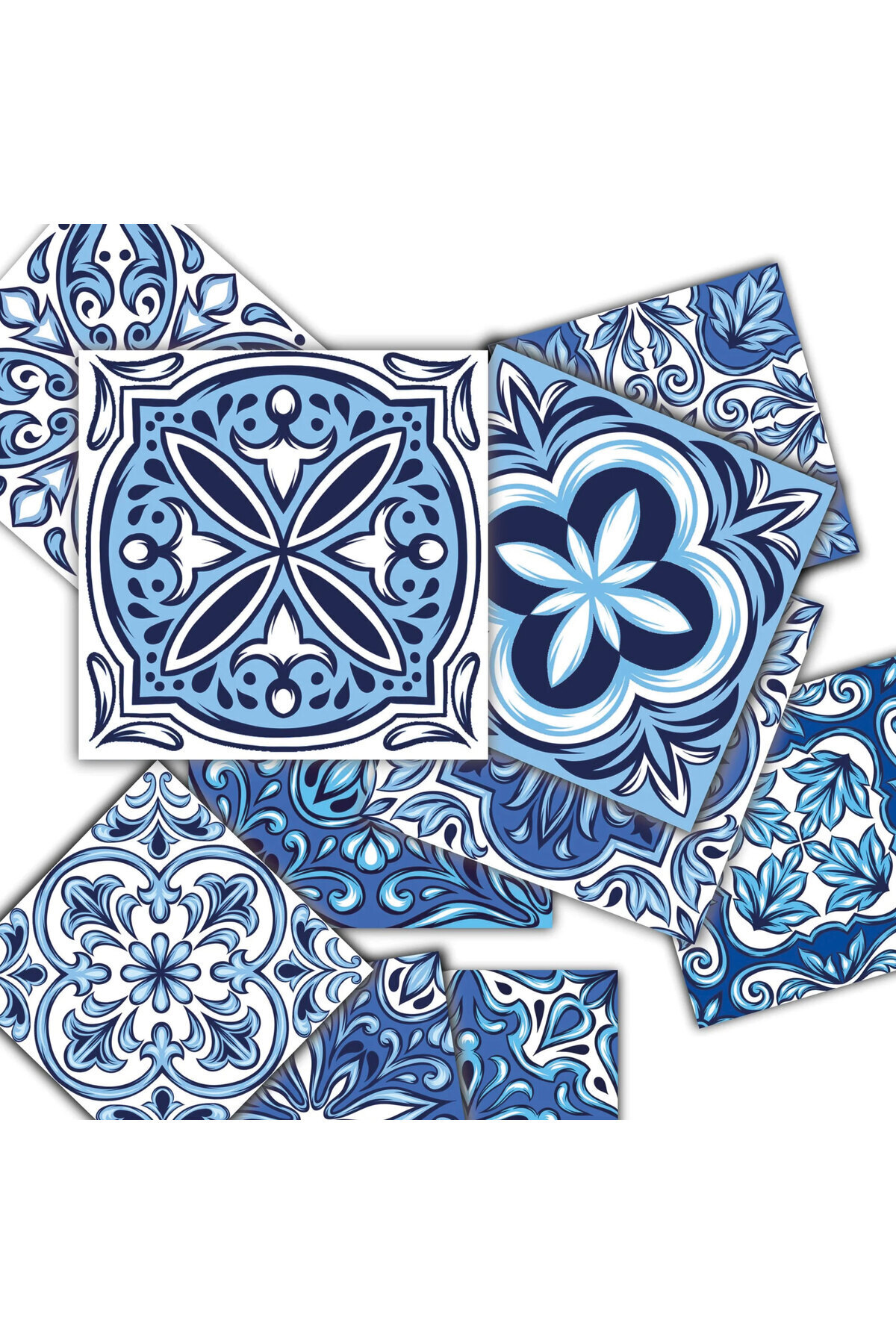 TİNK Kendinden Yapışkanlı Mavilim Desenli Pvc Karo 10x10 Cm 20'li Paket