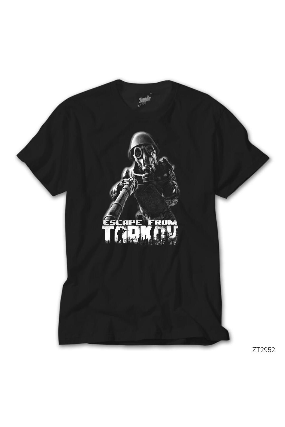 WAKHA Escape from Tarkov Middle Finger Siyah Tişört