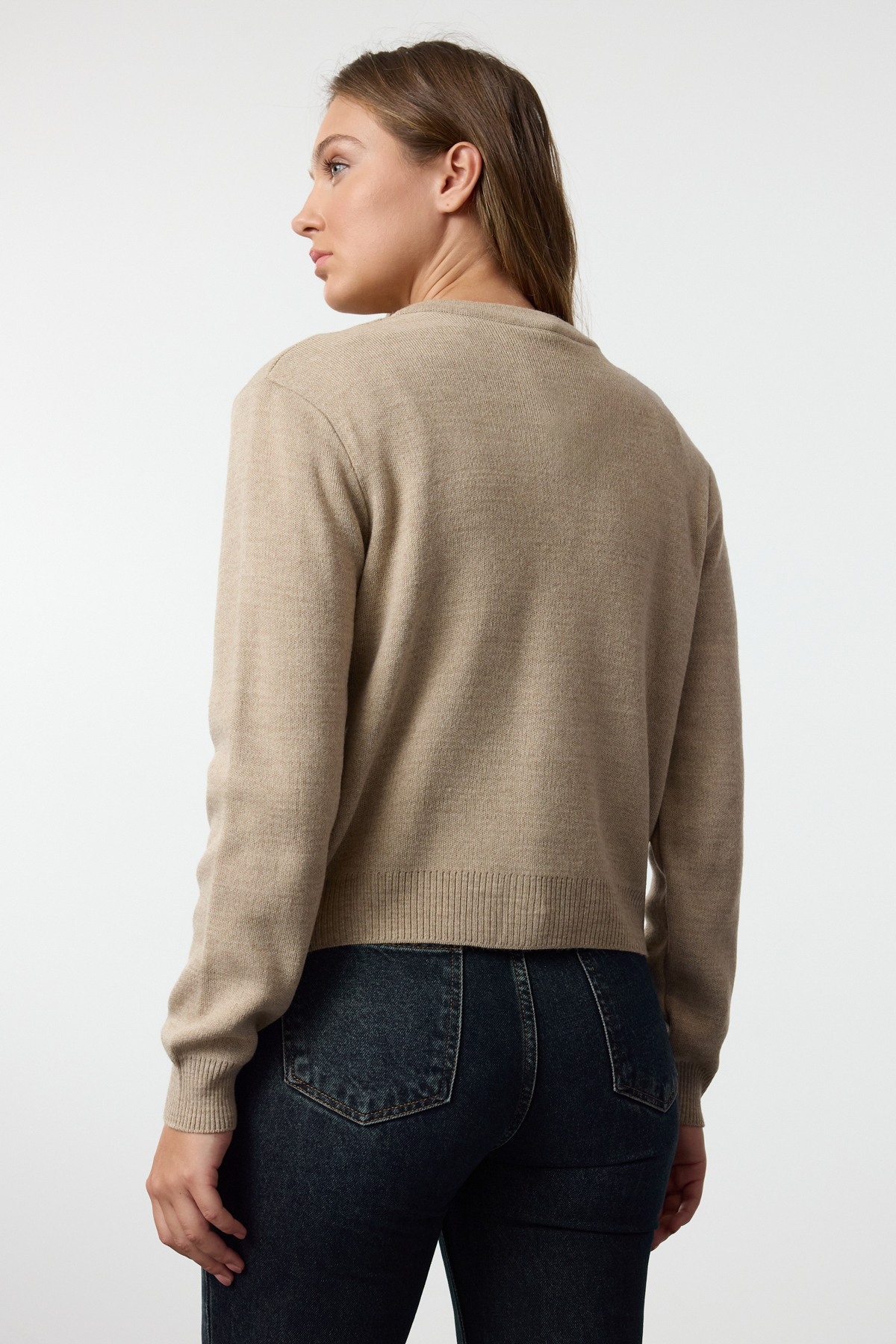 Trendyolmilla  Taş Basic Bluz-Hırka Takım Triko Hırka TWOAW25HI00216 - Görsel 7