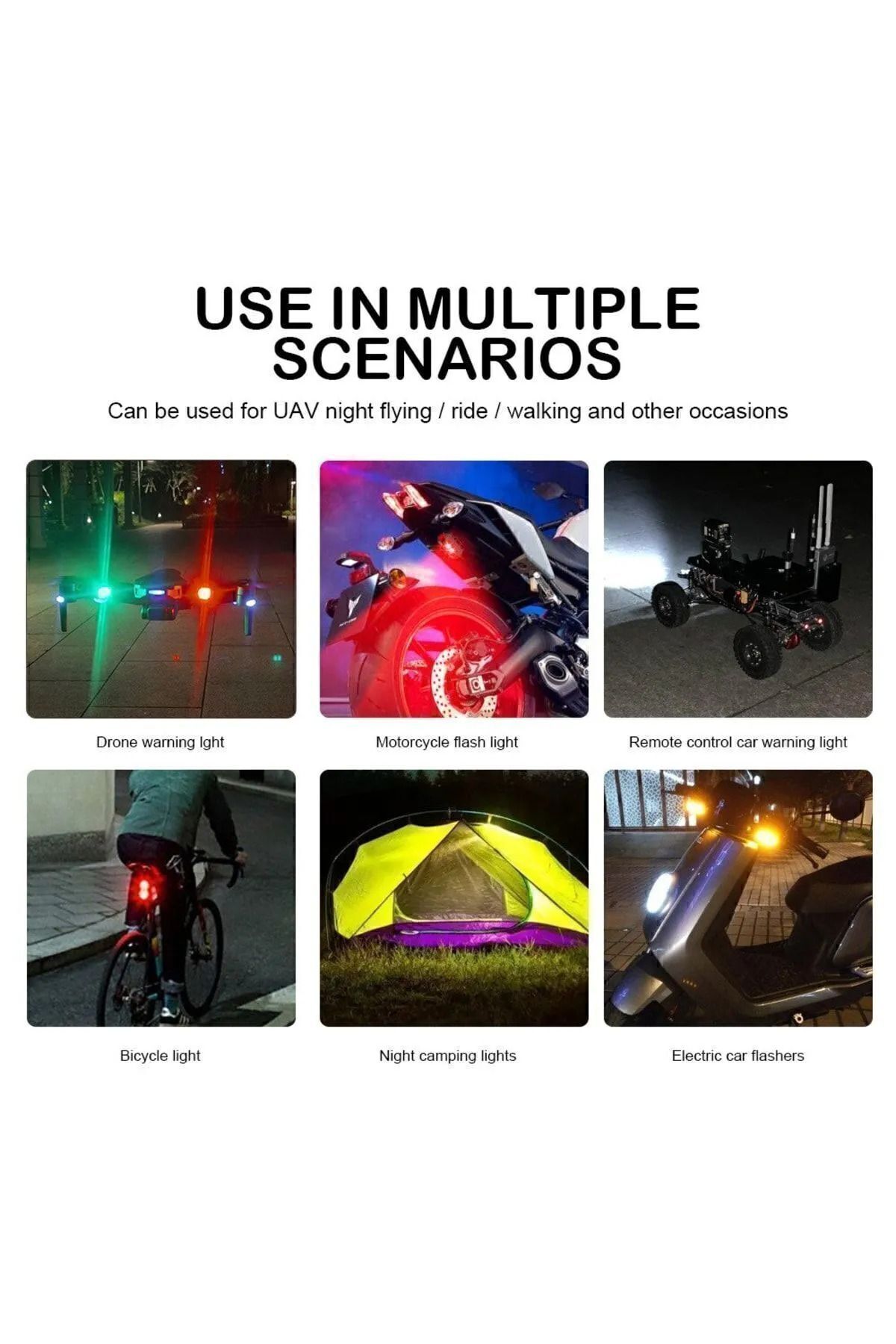 Motor Drone Uçak Kanadı Led Şarjlı Kablosuz Mini Led Çakarlı Lamba