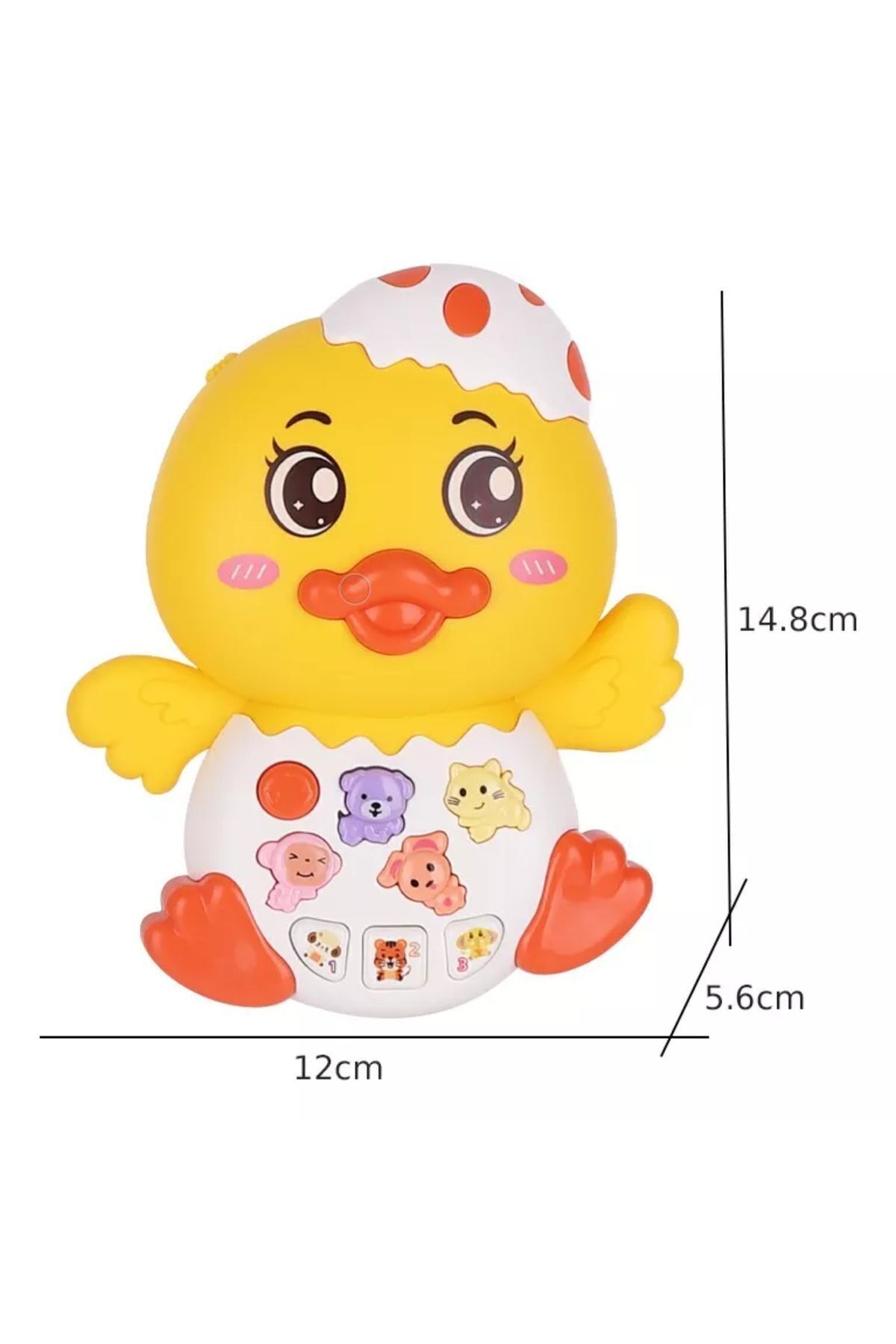 TOYFEST Hayvan Sesleri Çıkaran Işıklı Müzikli Ördek Modelli İnteraktif Bebek Eğitici Tuşlu Oyuncak - Sarı fotoğrafı 6 (önizleme)