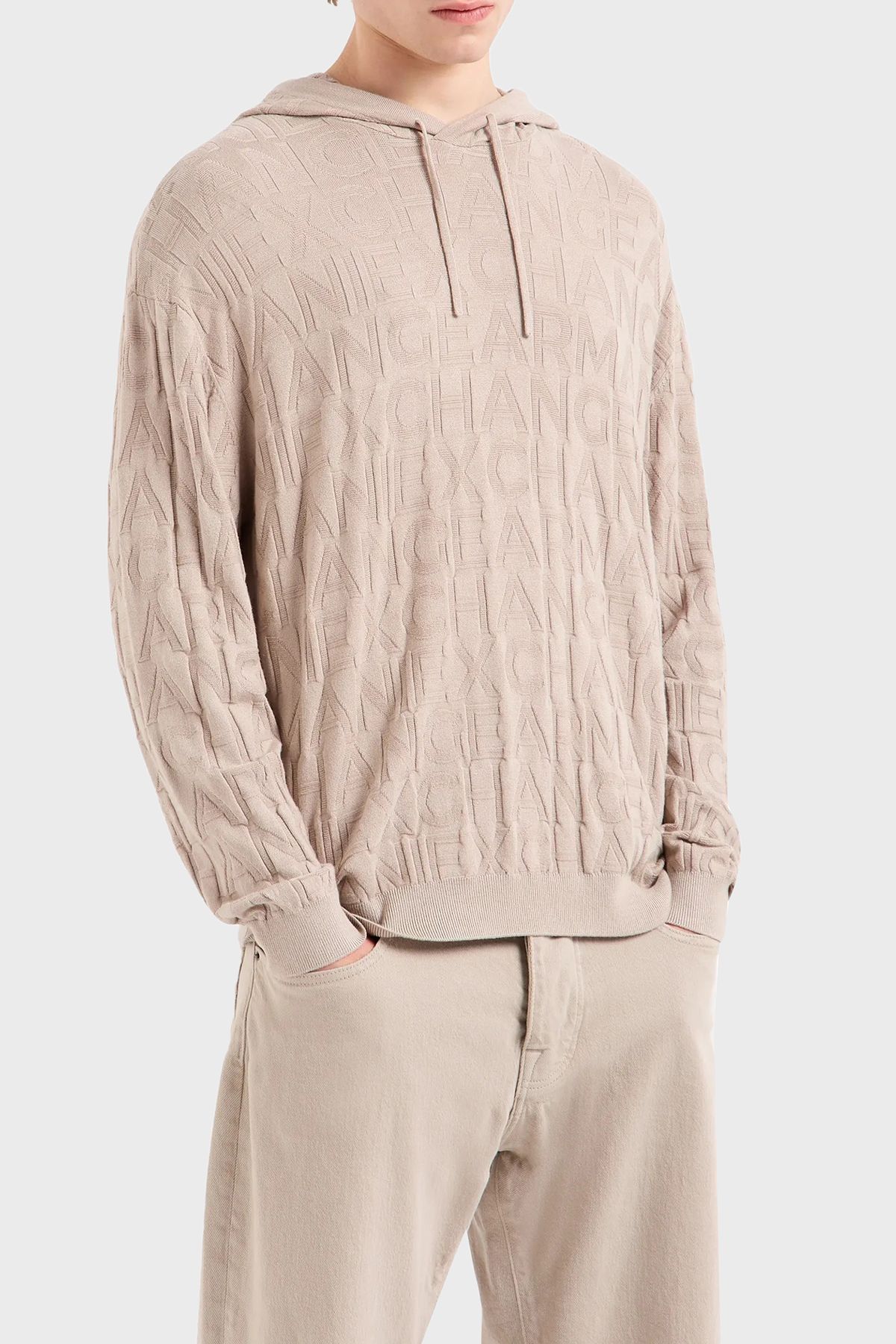 ژاکت بافتنی کلاهدار معمولی ژاکت بافتنی مردانه 6DZM1B ZM4DZ 17AB Armani Exchange