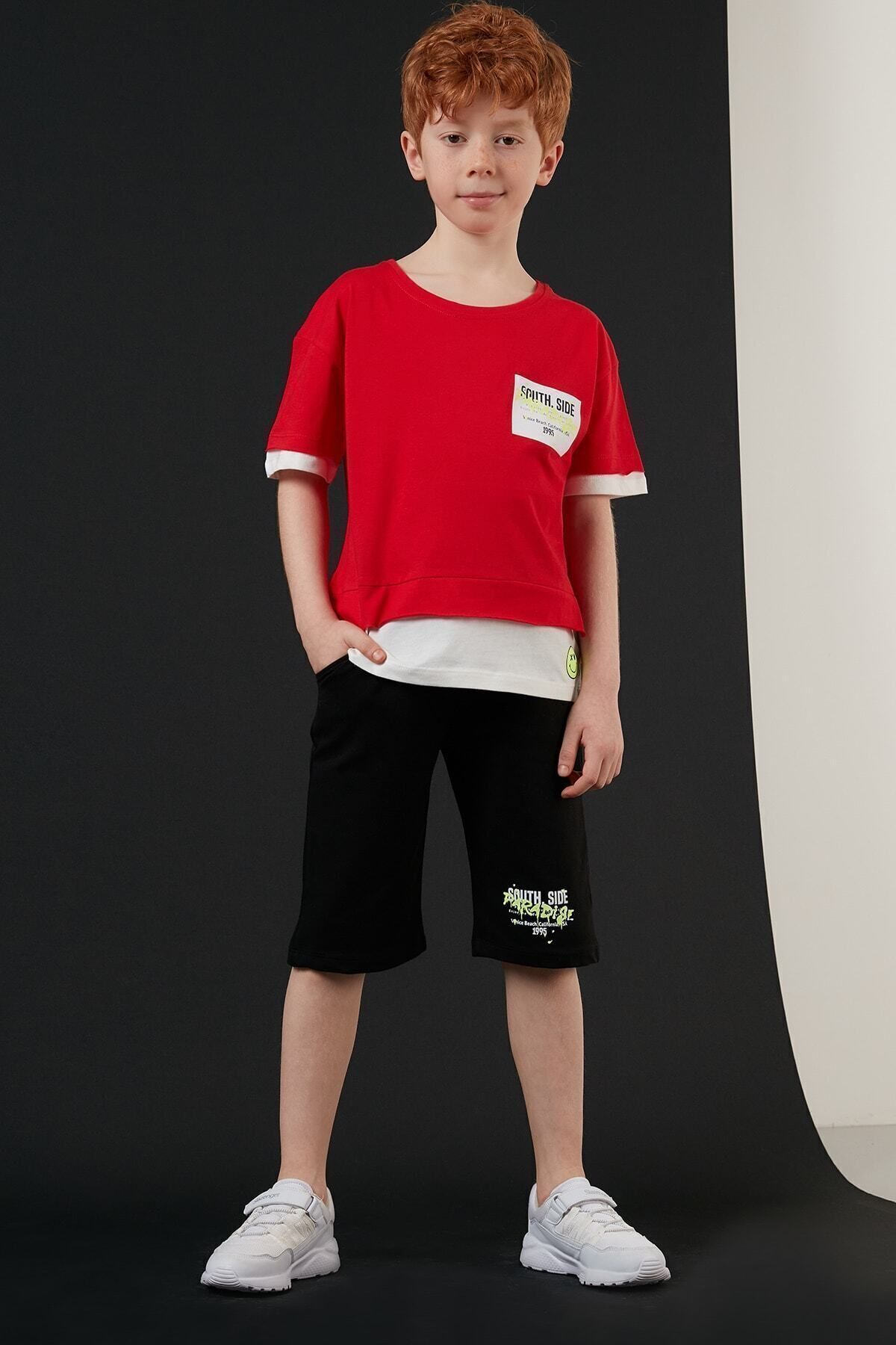 للا ست دو تکه پسرانه یقه گرد طرح‌دار ۱۰۰٪ پنبه‌ای ۵۹۲۱۳۴۱۳