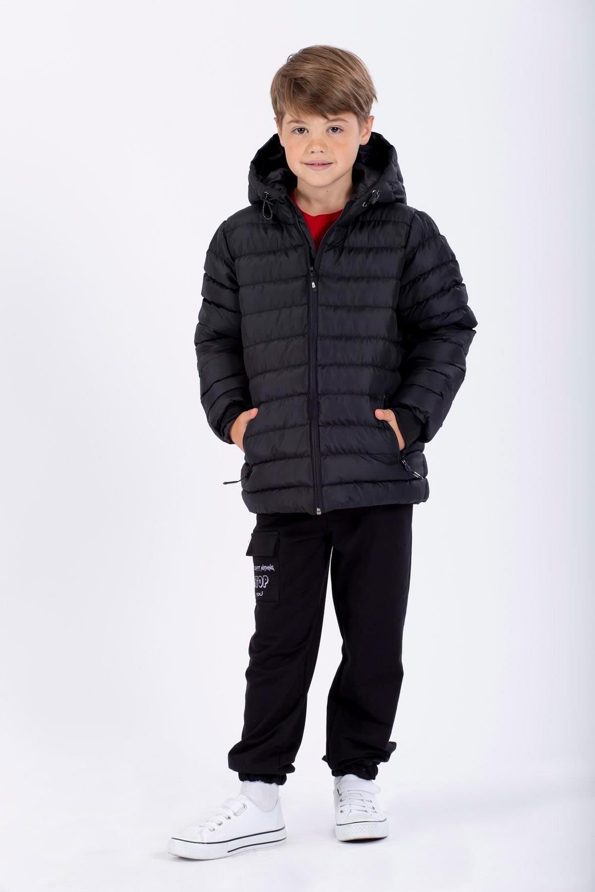zepkids Manecă Lungă Cu Glugă, Cu Fermoar, Culoare Neagră, Pentru Băiat Masculin - 9 ani