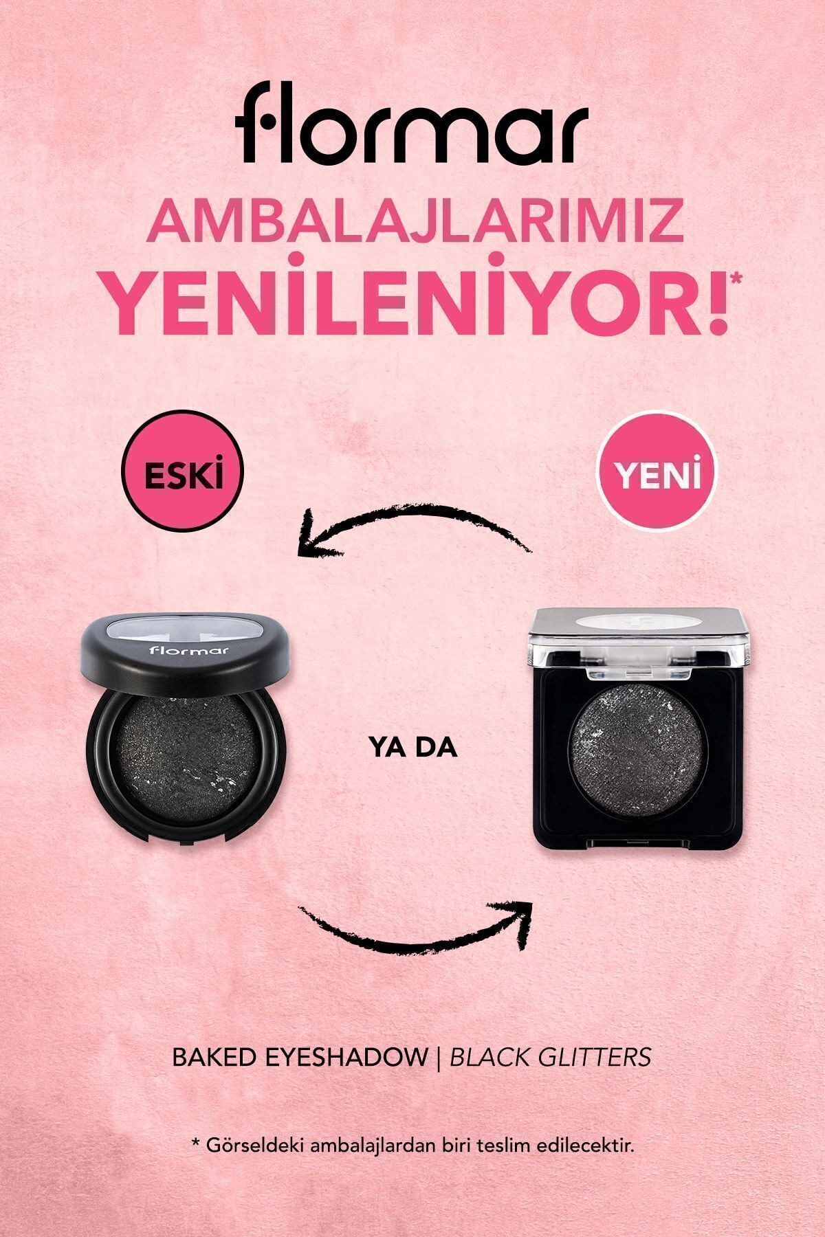 Flormar-Intensiver Schimmer-Lidschatten - Baked Eyeshadow -002 Black Glitters- 8682536052368 2