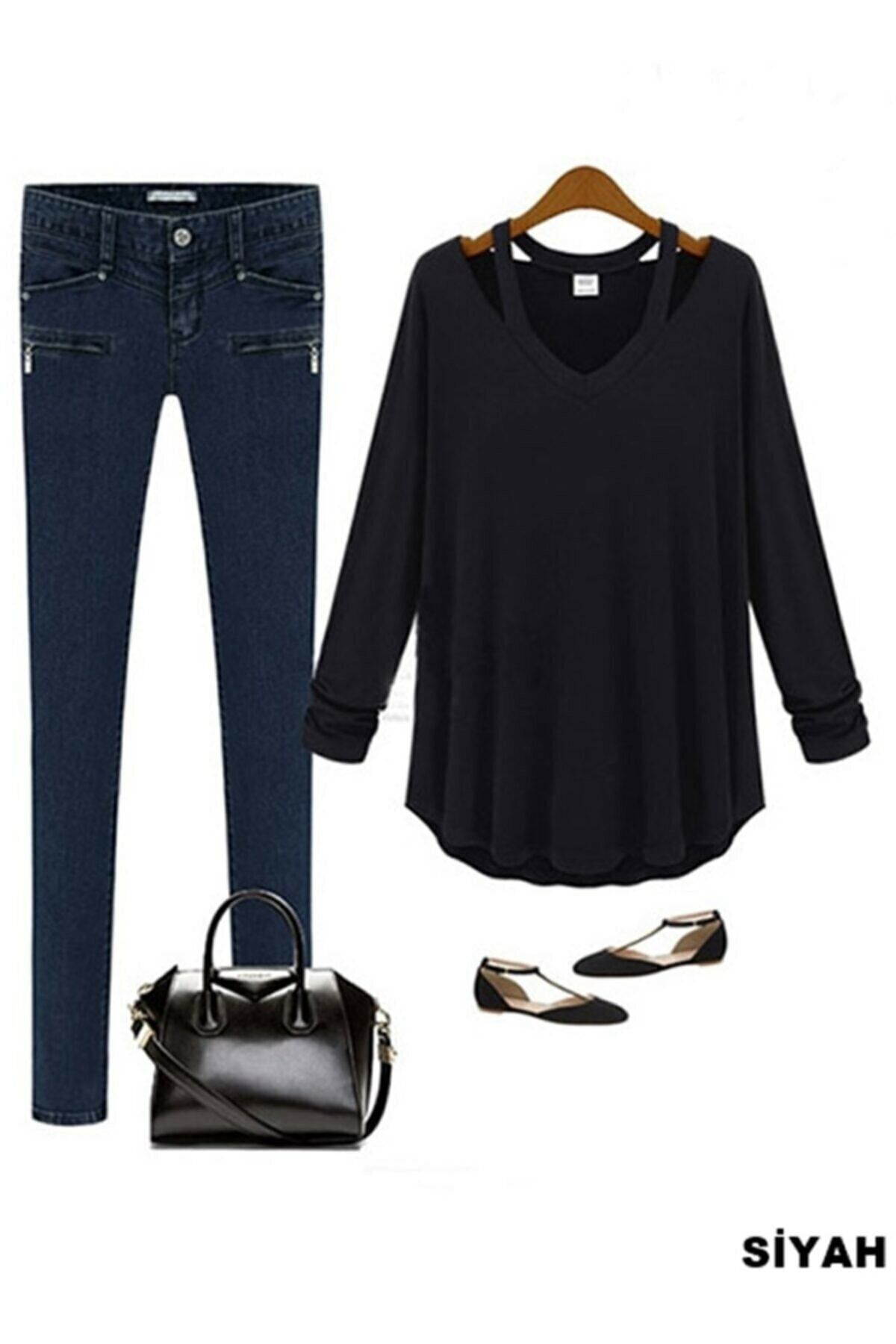 Edela-Black V-Neck Blouse Edl-10269 4