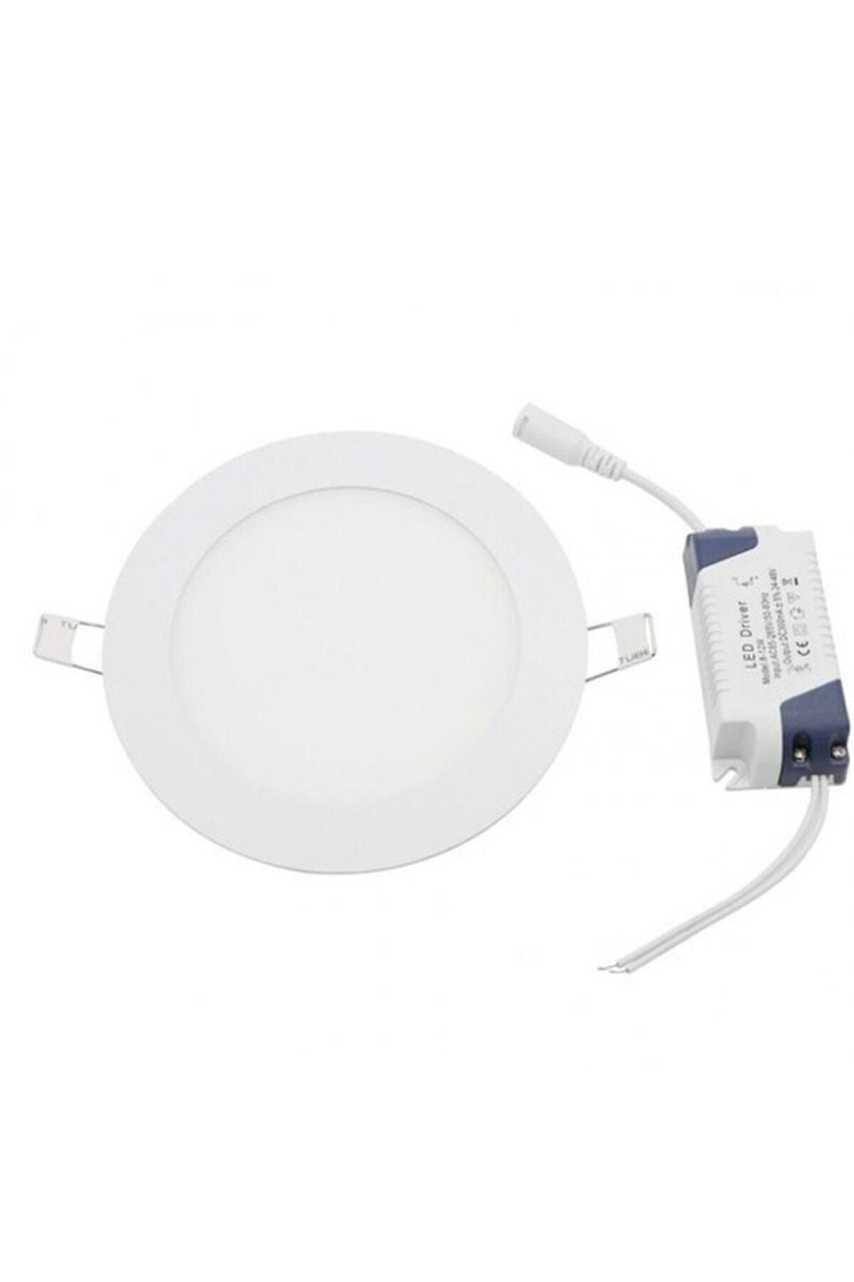 9w Sıva Altı Panel Slim Spot Trafolu Beyaz Işık Iç Çapı 12cm Dış Çapı 15cmdir