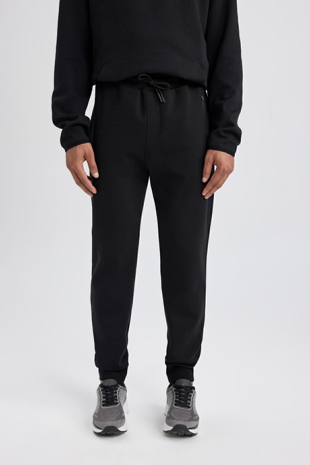 DeFacto-Slim Fit Basic Jogger-Jogginghose mit Taschen – Schnürung an der Taille, elastisches Bein B3529ax23au 4