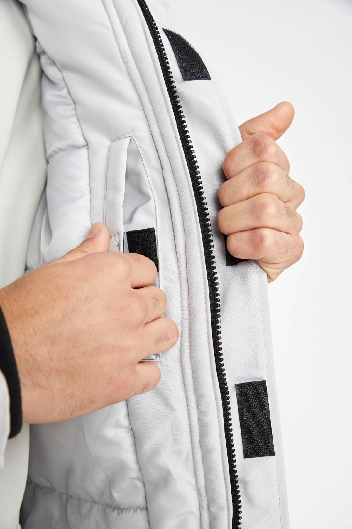DeFacto-Wasserabweisender Taft-Parka mit Kapuze - A2133ax23wn 7