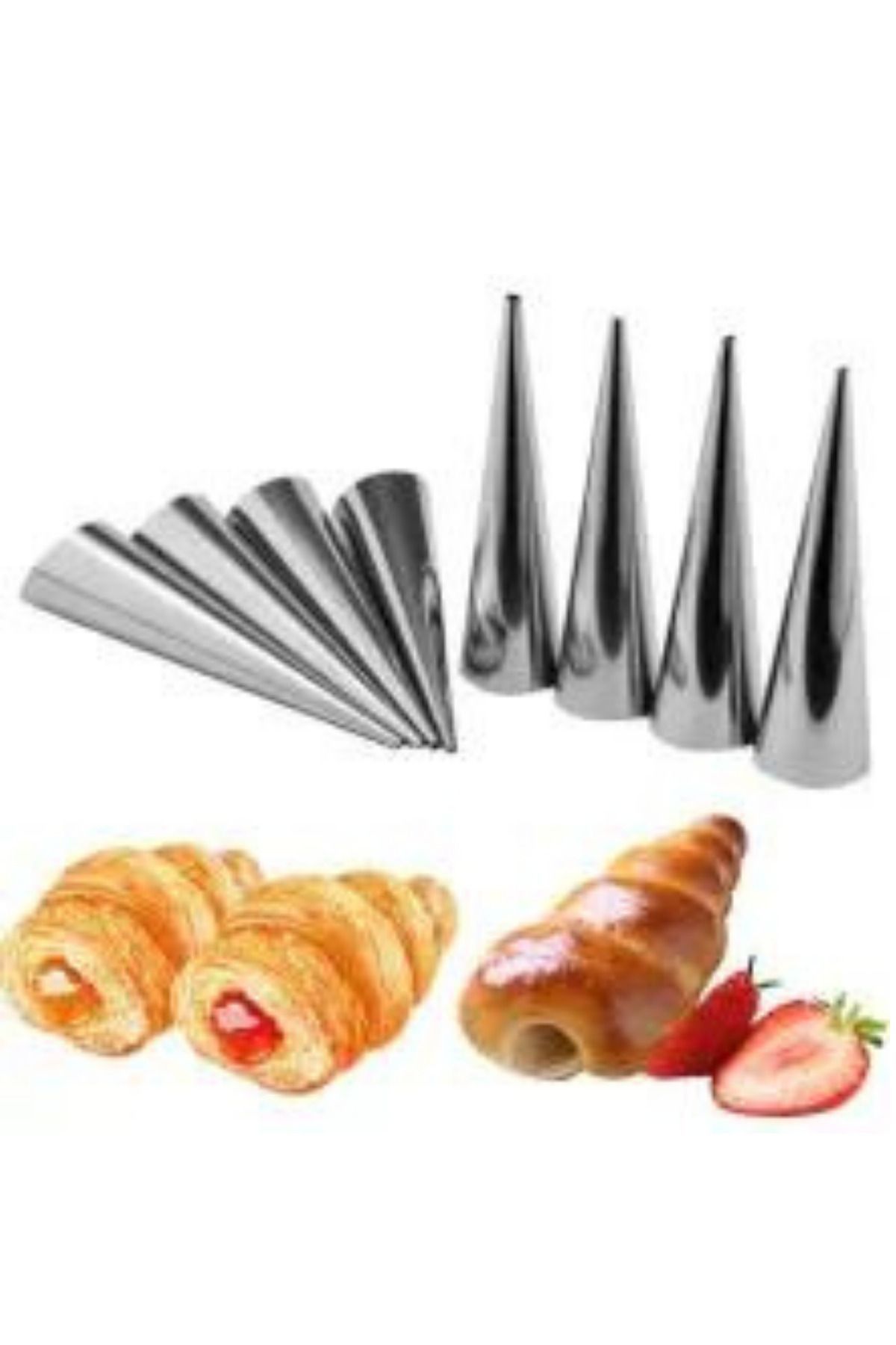 Yayke-Stainless Steel Horn Funnel Mold And Dough Shaper (6 LI) 2