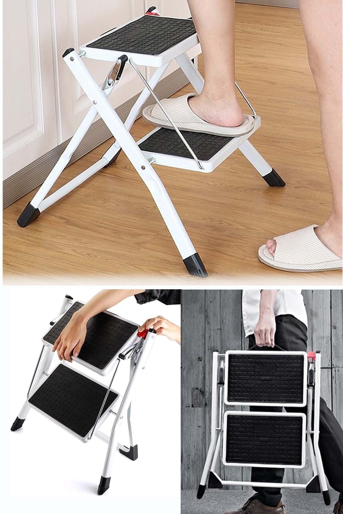 Binbirreyon Metal Katlanır Basamaklı Tabure Merdiven 150kg Bc097