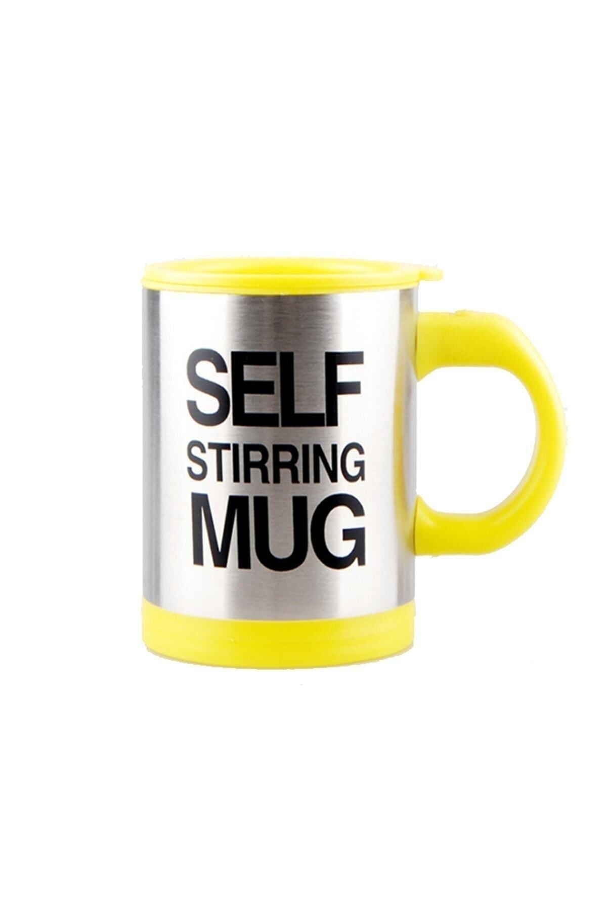 Self Mixing Mixer Mug Thermos Cup; Self Stirring Mug - Yellow