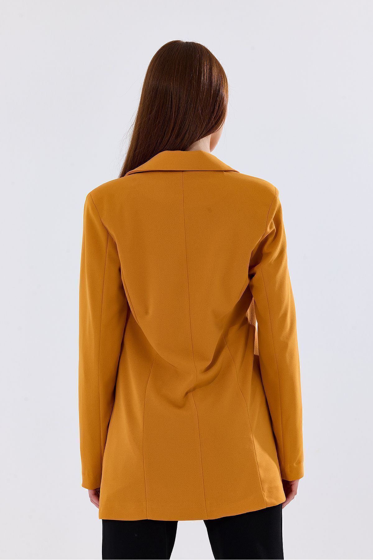Sense-Safran Scuba Crepe Jacket - Buttoned and Lined, Ckt35446 5