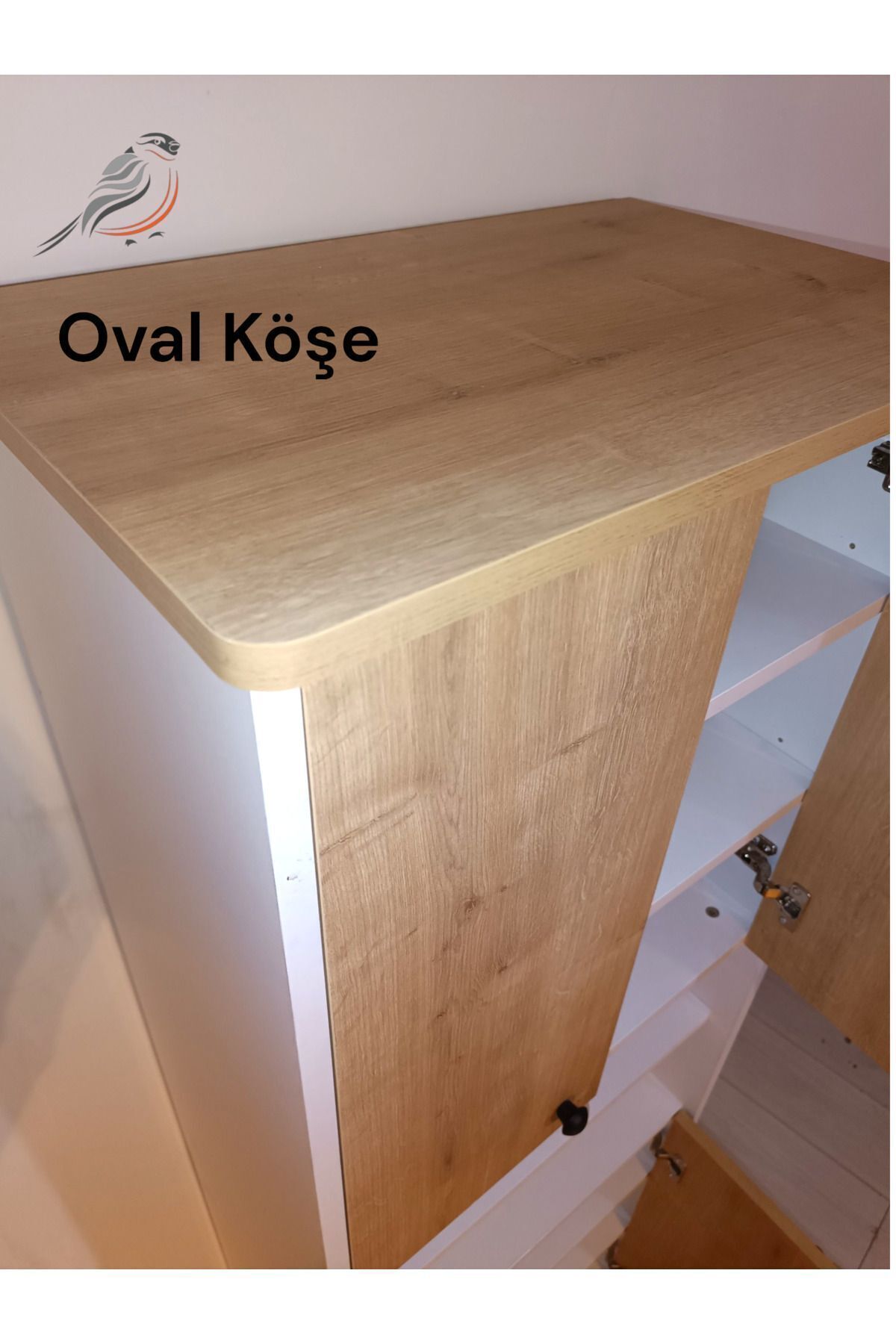 4 Kapaklı Raflı Çok Amaçlı Mikrodalga Bölmeli Mutfak Dolabı