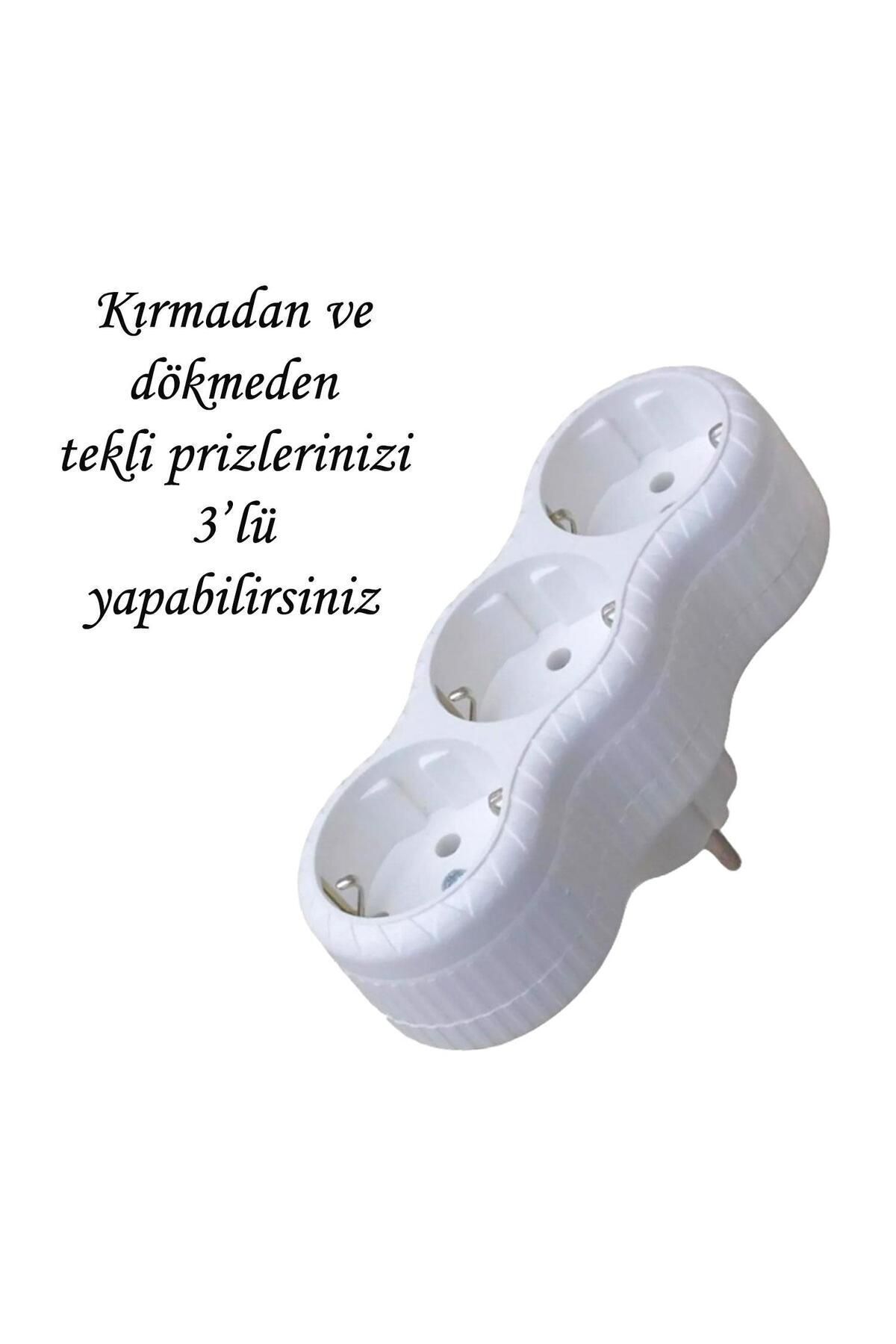 GLASWEN-Nilüfer 3-Piece Grounded Multi-Group Socket Multiplication Triple Plug Socket 2