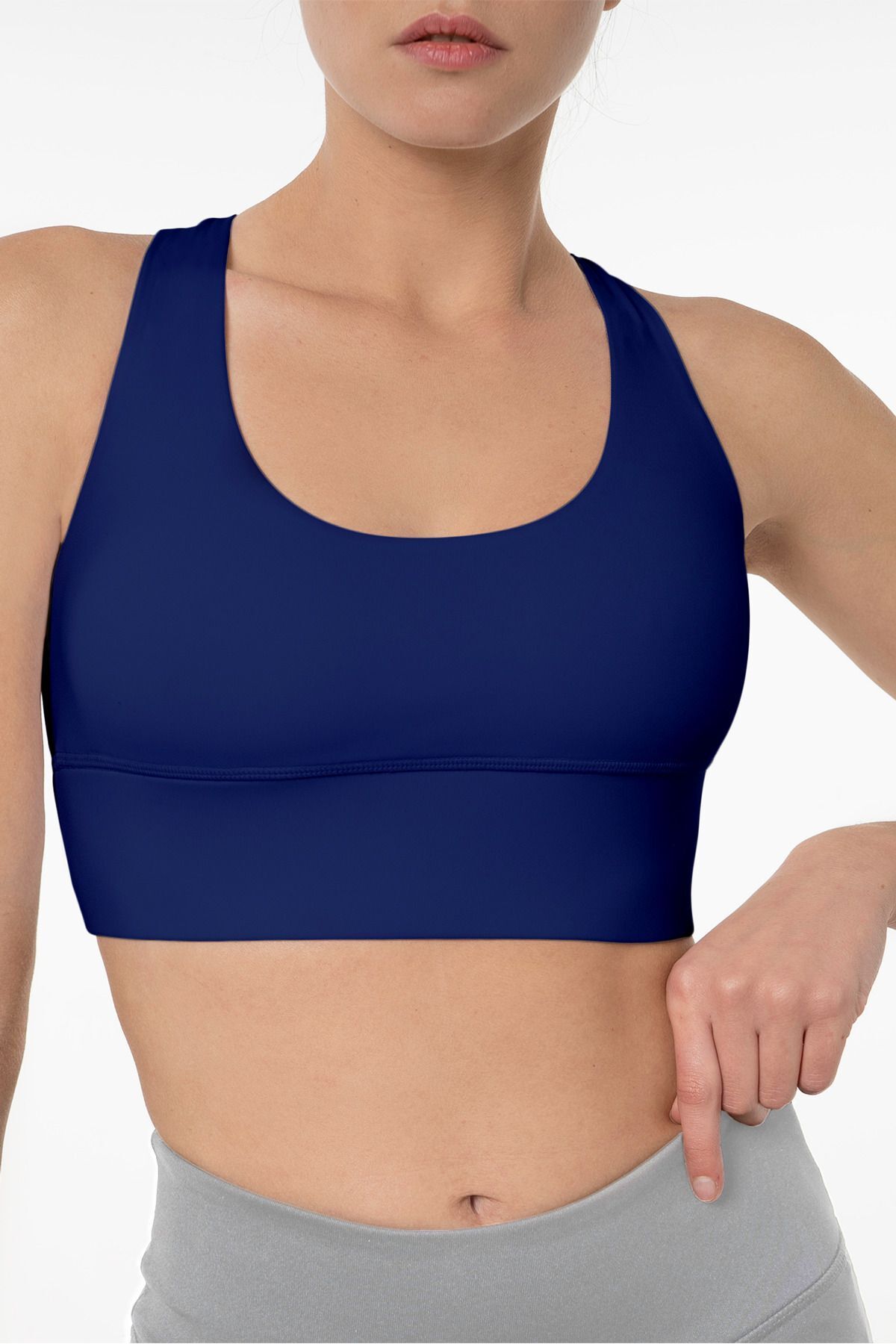 Lioness Activewear Lacivert Yüksek Destekli Sırt Detaylı Kaplı Spor Sütyeni görsel 3