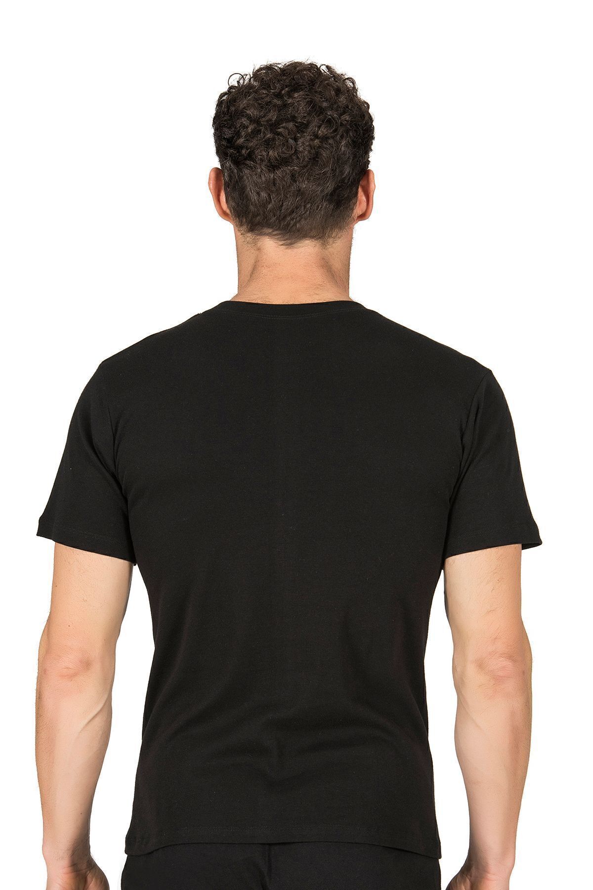 ÖZKAN underwear-Özkan 0116 Men's Ribbed Flexible Comfortable Closed Collar Half Sleeve Athlete Undershirt 2
