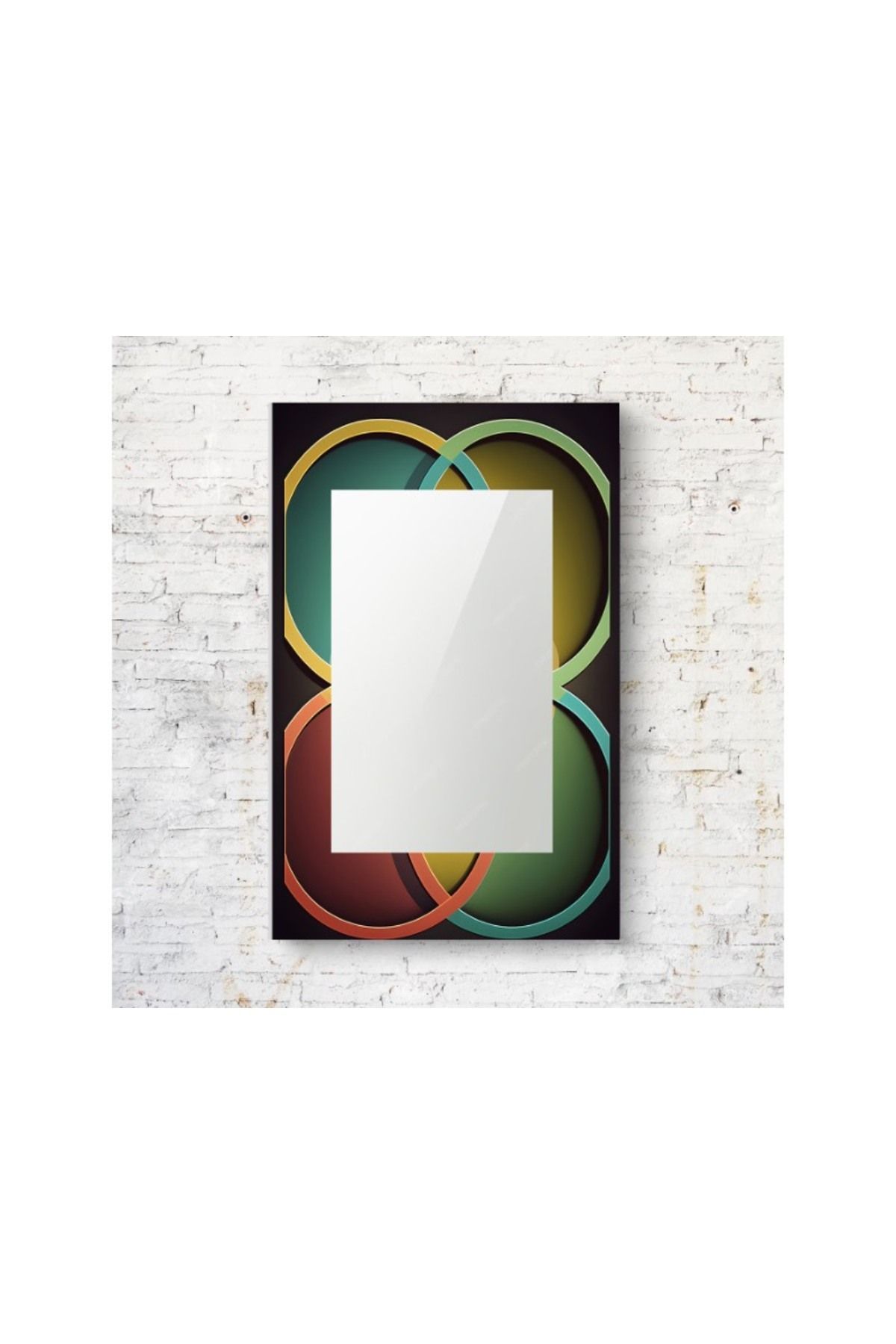 BD DİGİTAL-Decorative Patterned Rectangular Wall Mirror 172 - 60 X 90 1