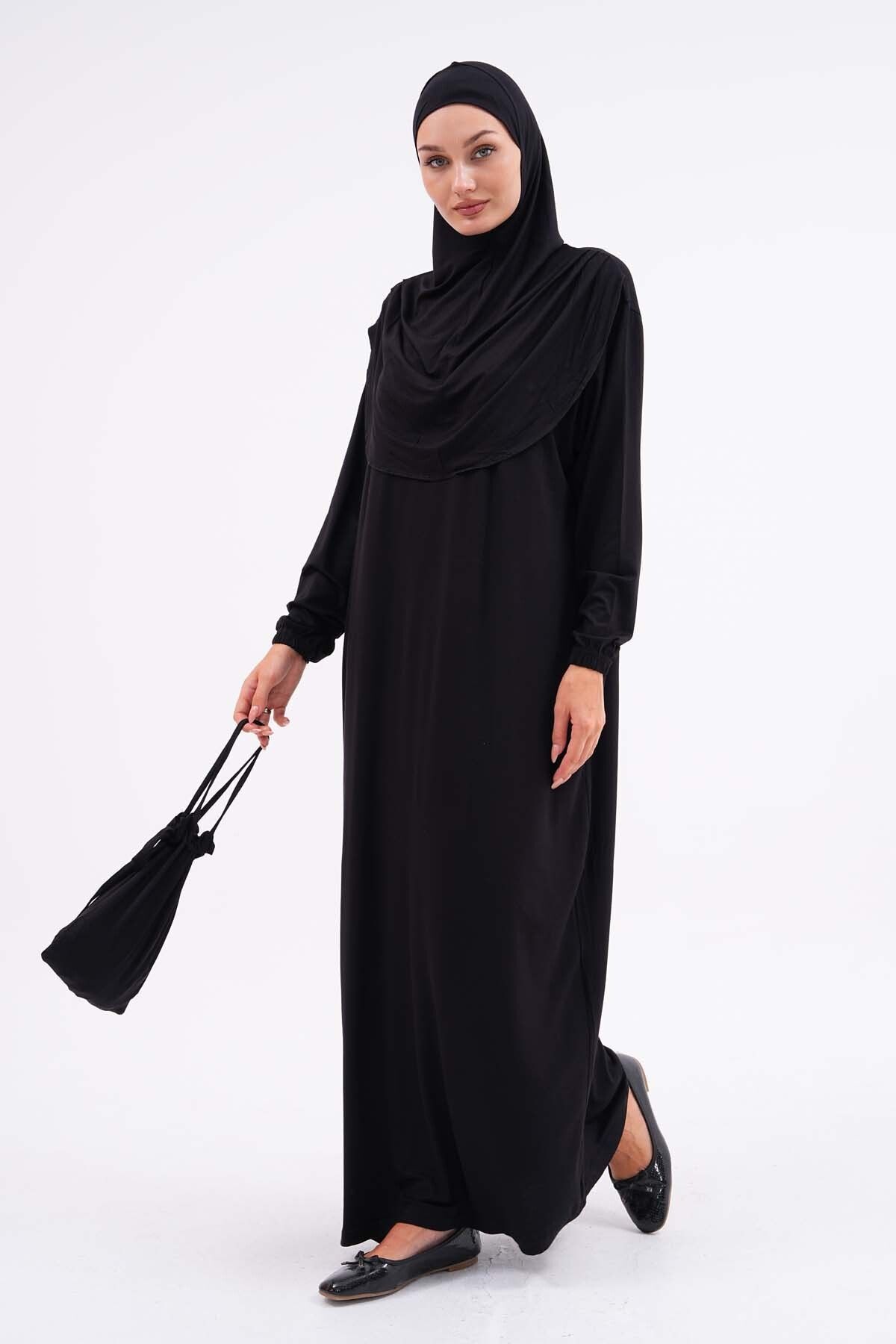 medipek-Cotton Bag Prayer Dress Hijab Dress with Elastic Ankles 1