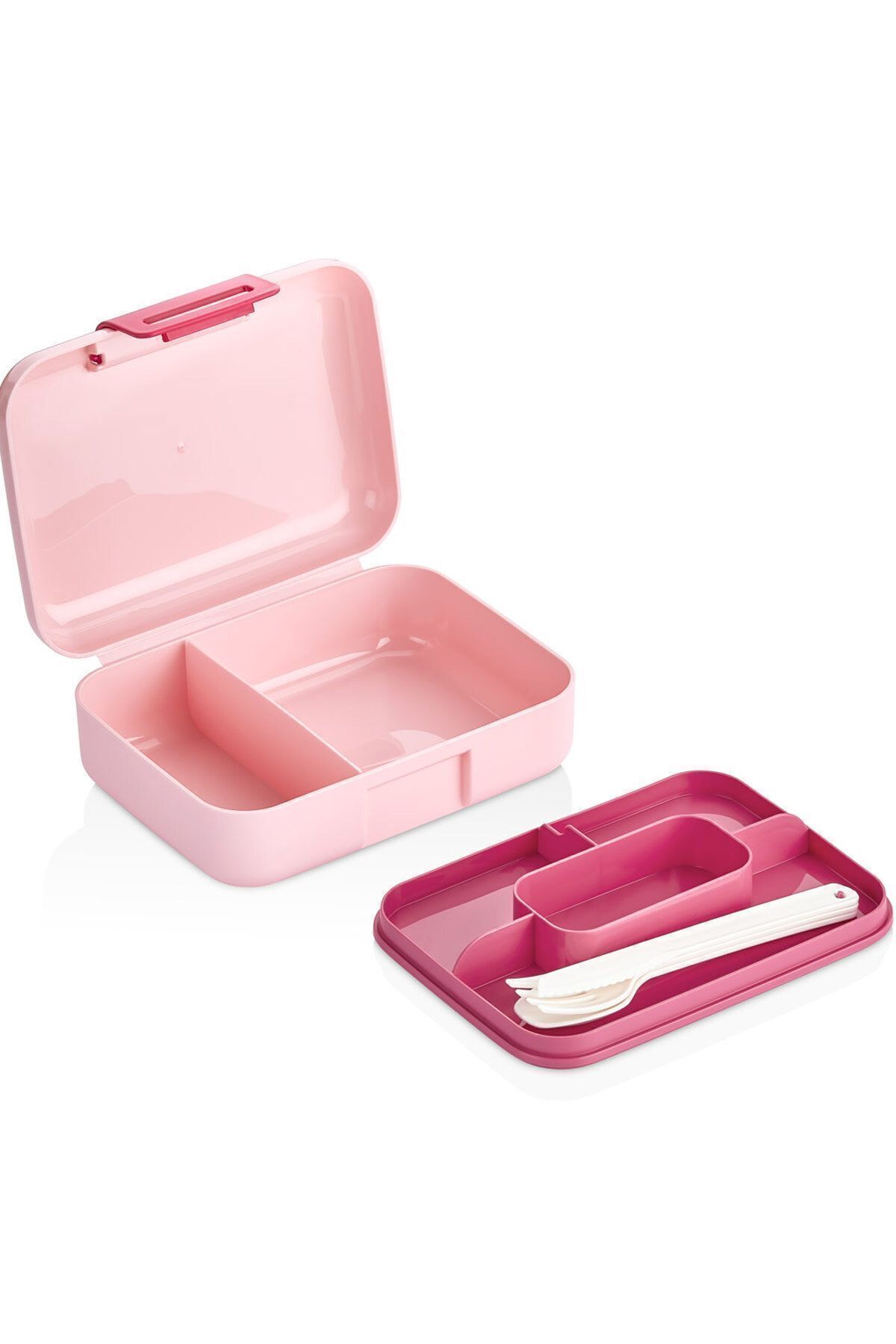 Tanemce-3 Pieces Design Lunch Box with Self Spoon and 5 Compartments and 2 Layers 8
