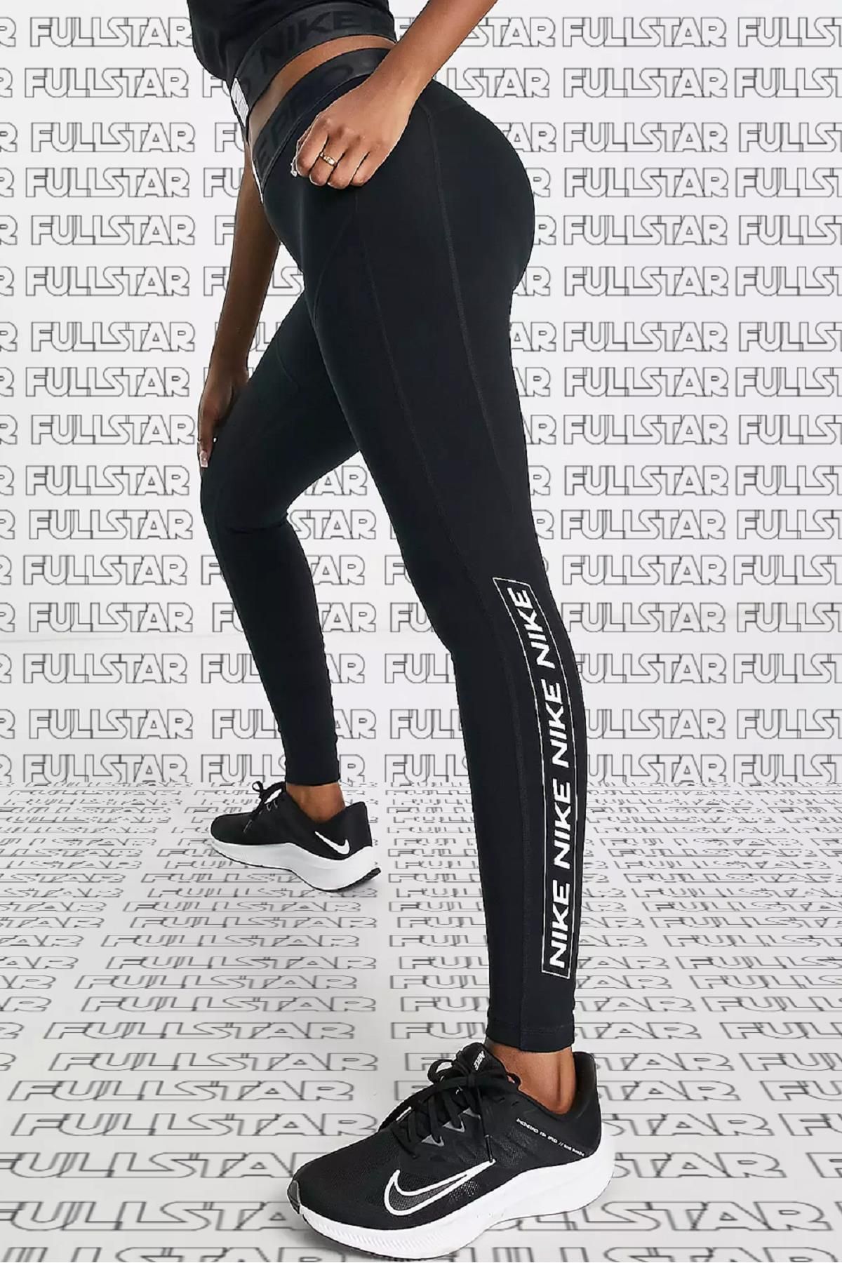Nike Pro Dri Fit Grappic Leggings Black Toparlayc Kad n Tayt Siyah Fiyat Yorumlar Trendyol