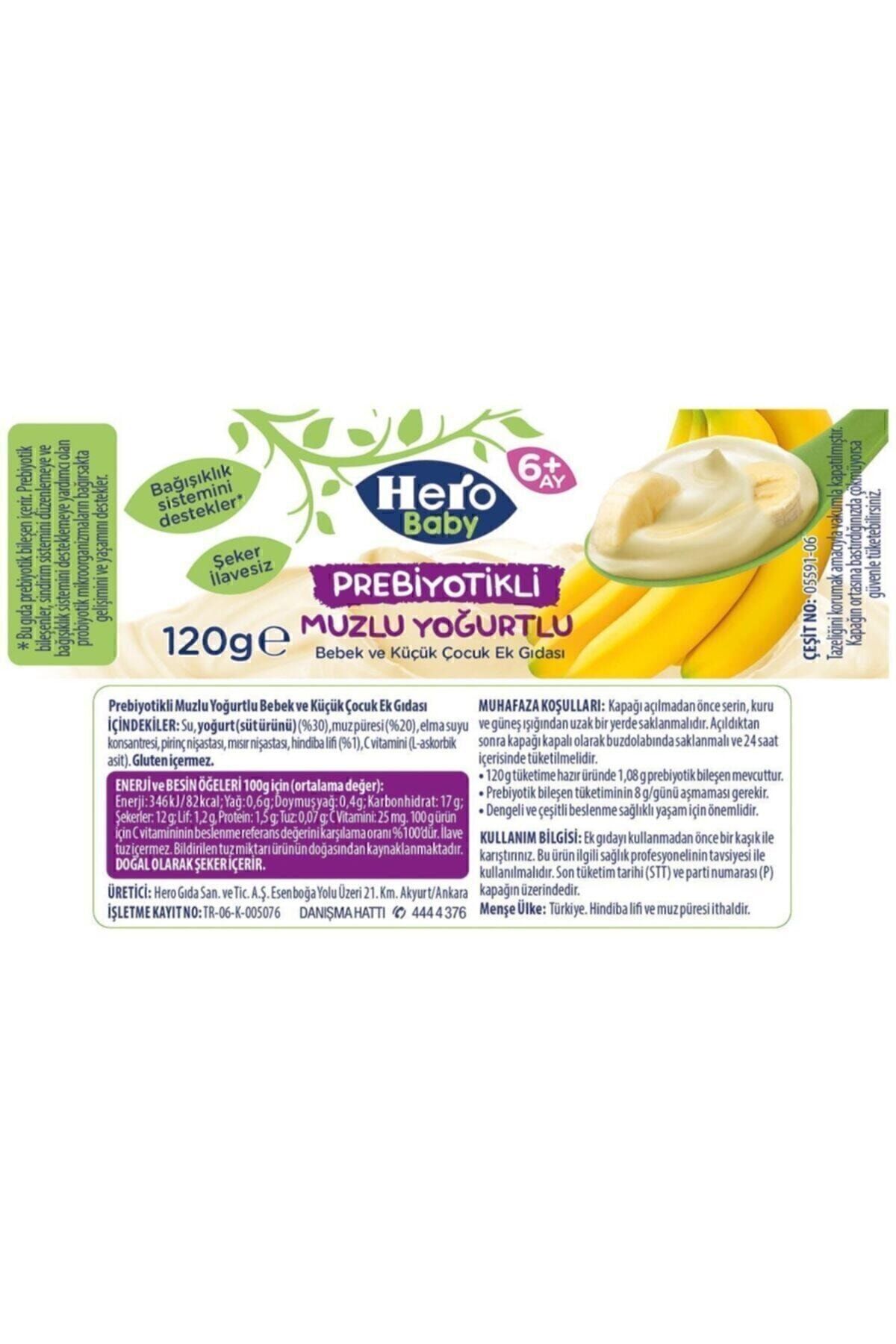 Hero Baby Herobaby Prebiyotikli Çilekli Ve Muzlu Yoğurtlu Kavanoz Mama 120g 12 Adet fotoğrafı 5 (önizleme)