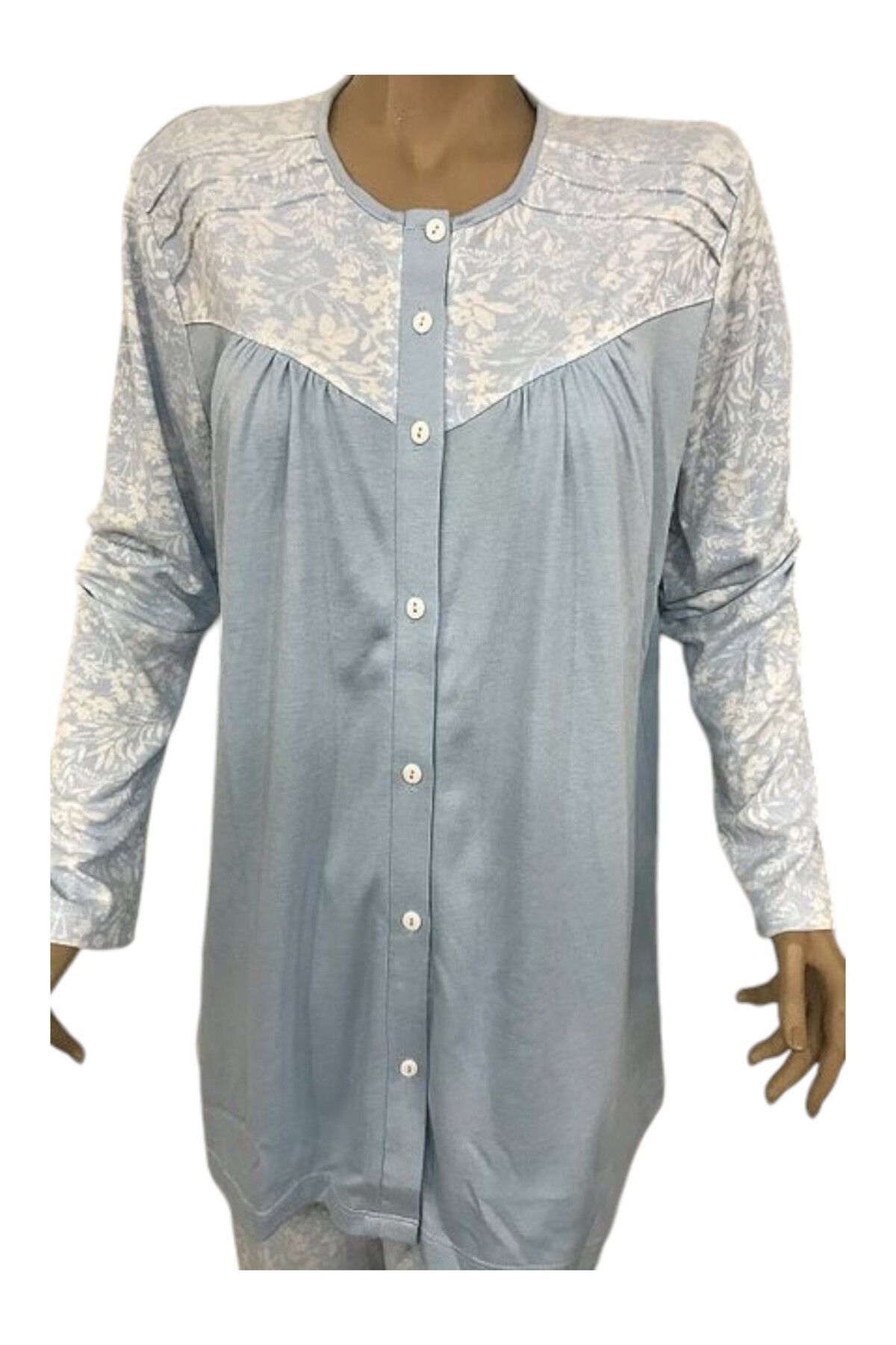 NENA COLLECTION-Set pijama albastru deschis pentru femei - 14295 2