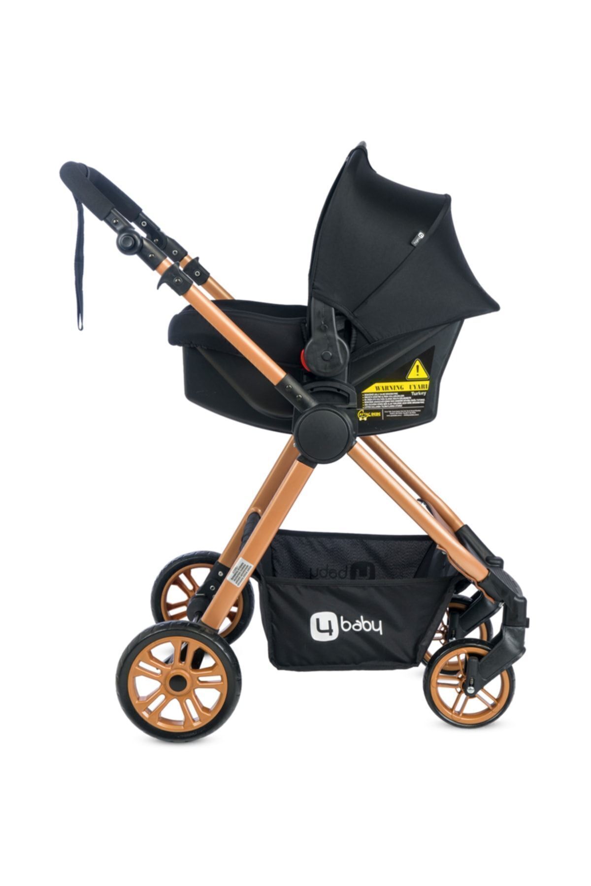 4 Baby Cool Gold Travel Sistem Bebek Arabası Seyahat Sistem Puset-Siyah fotoğrafı 6 (önizleme)