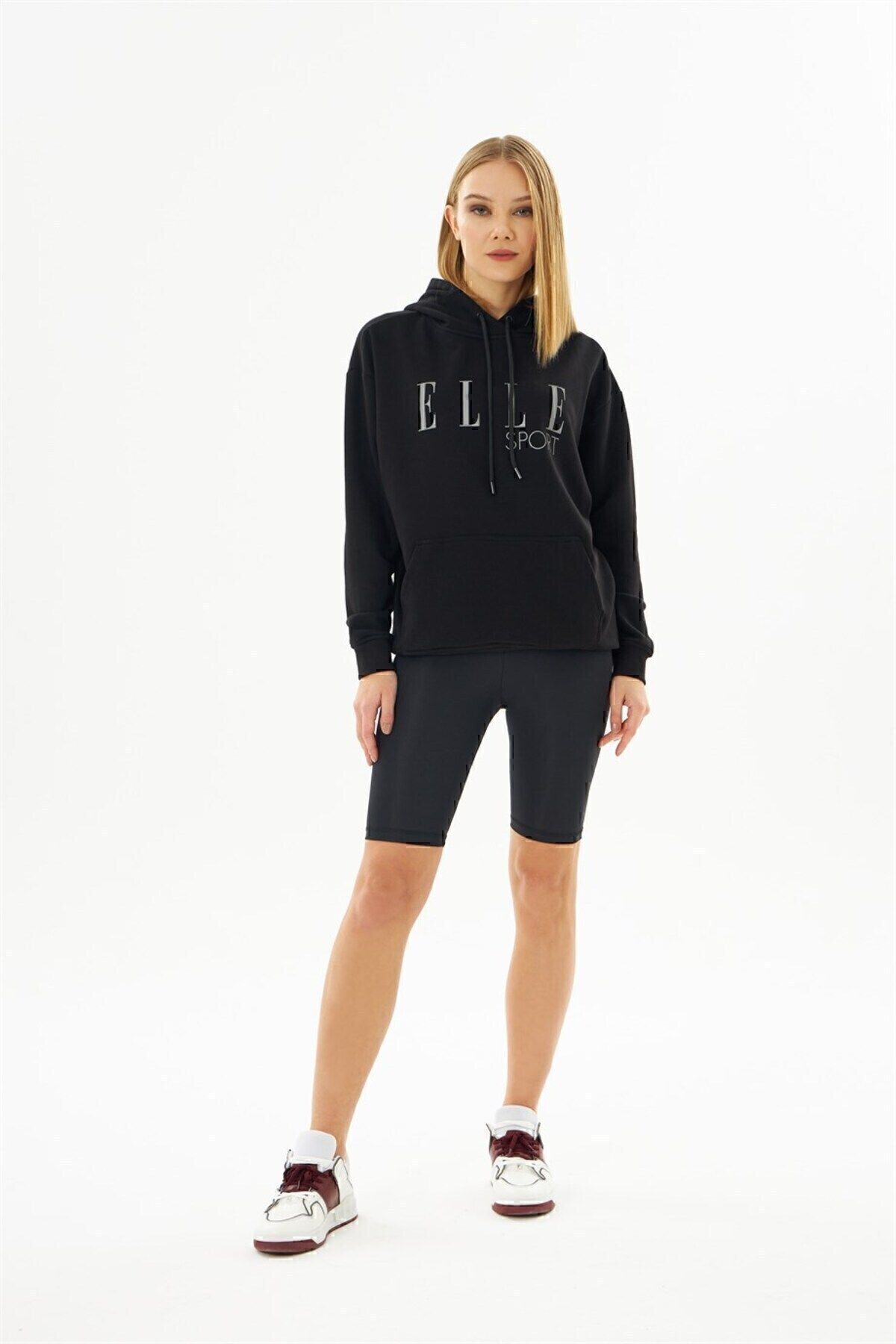 ELLE-Hanorac sport pentru damă, cu glugă, reflector de buzunar 4