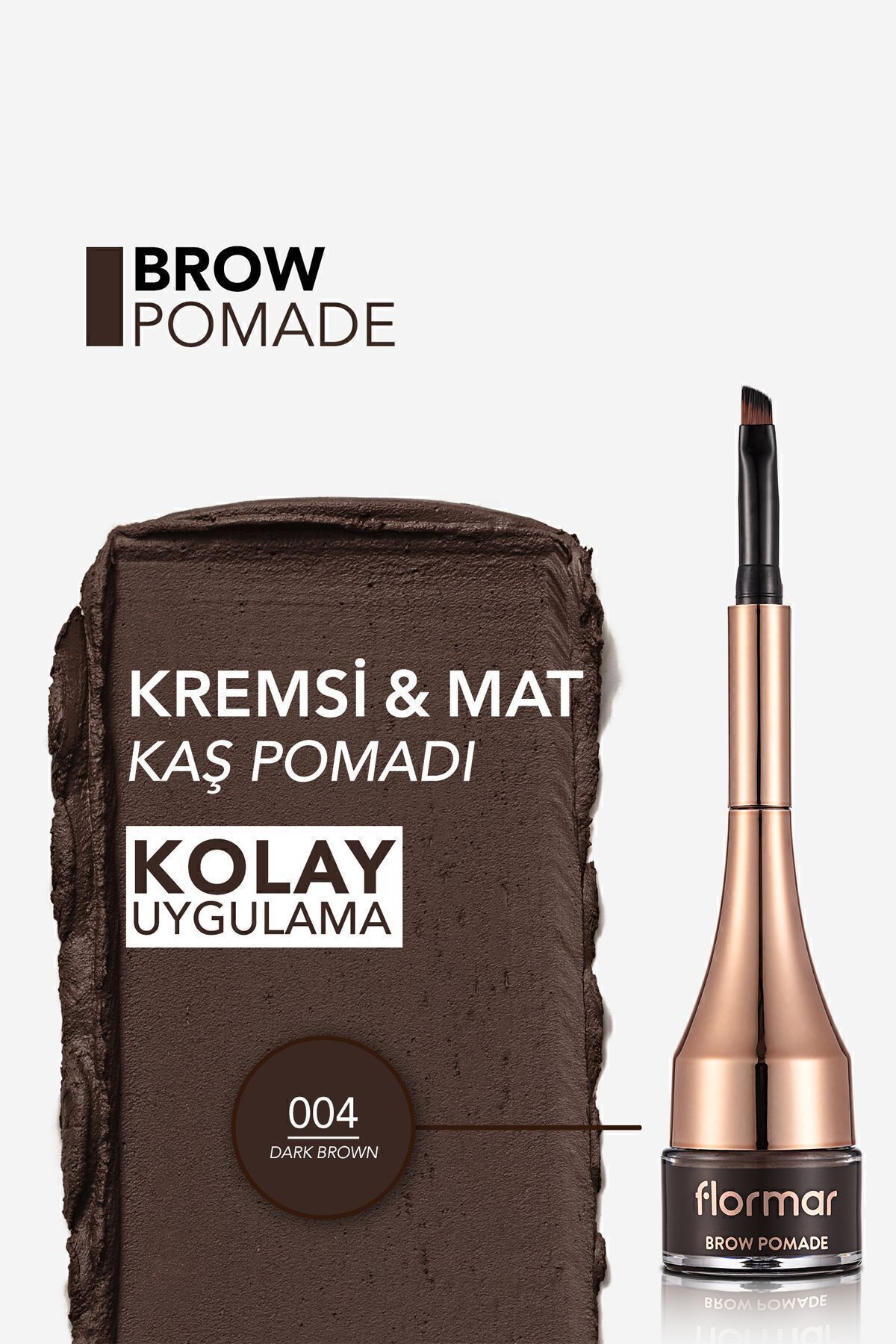 Flormar-Intense Pigmented Permanent Eyebrow Pomade - Brow Pomade - 004 Dark Brown -8690604572212 5
