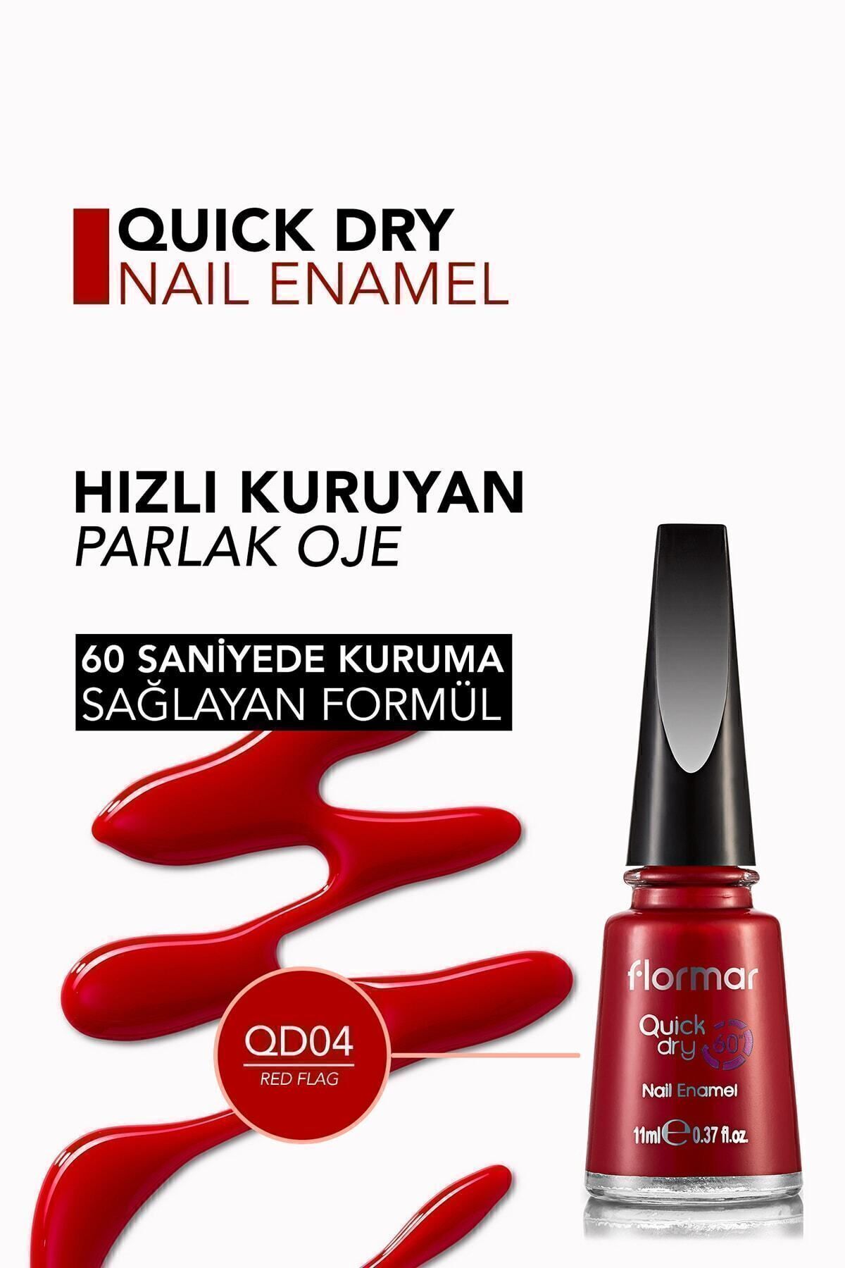 Flormar-Quick Dry Red Flag 04 Nail Polish 4