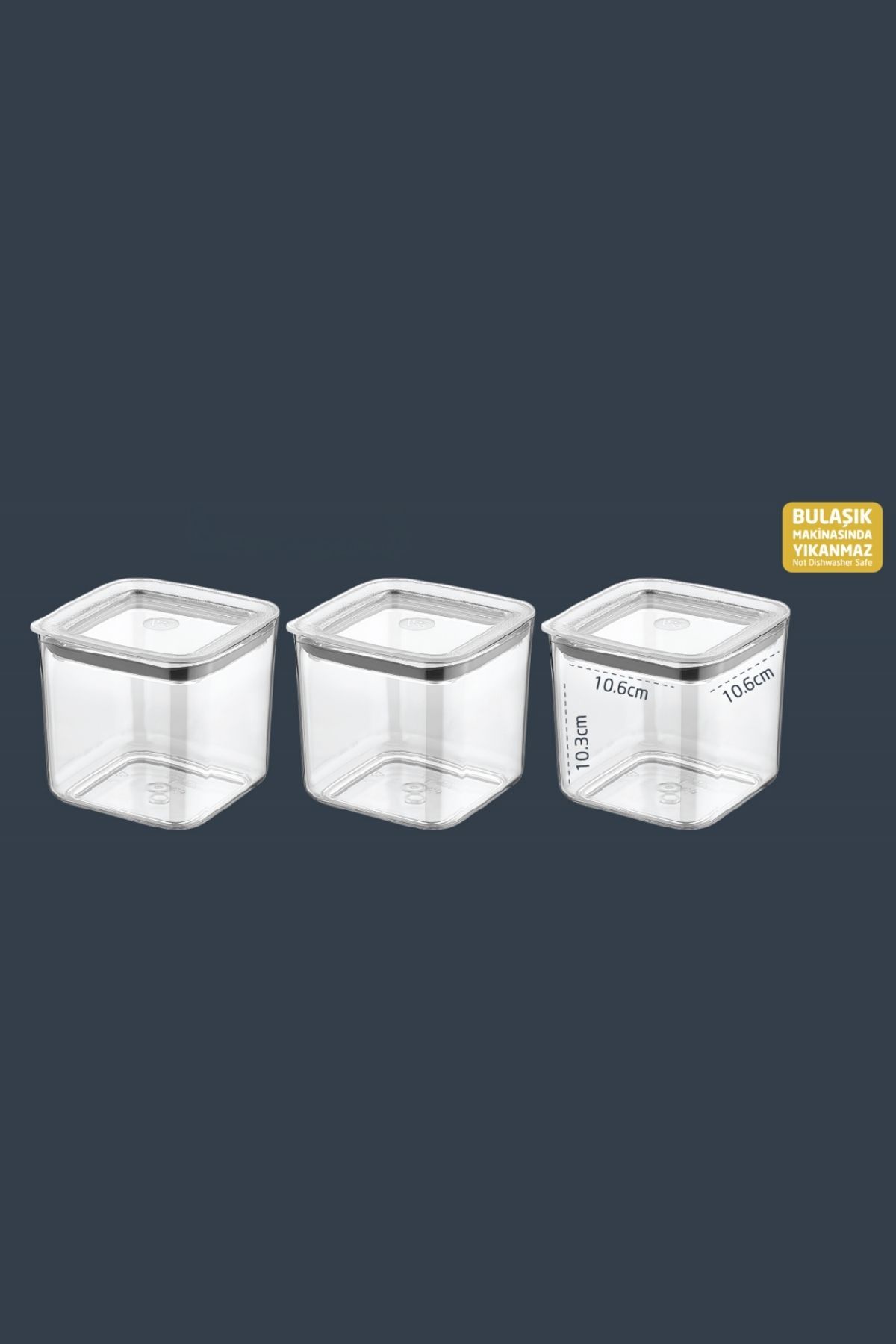 VİP AHMET-3 X 700 ml Sude Square Storage Container 4