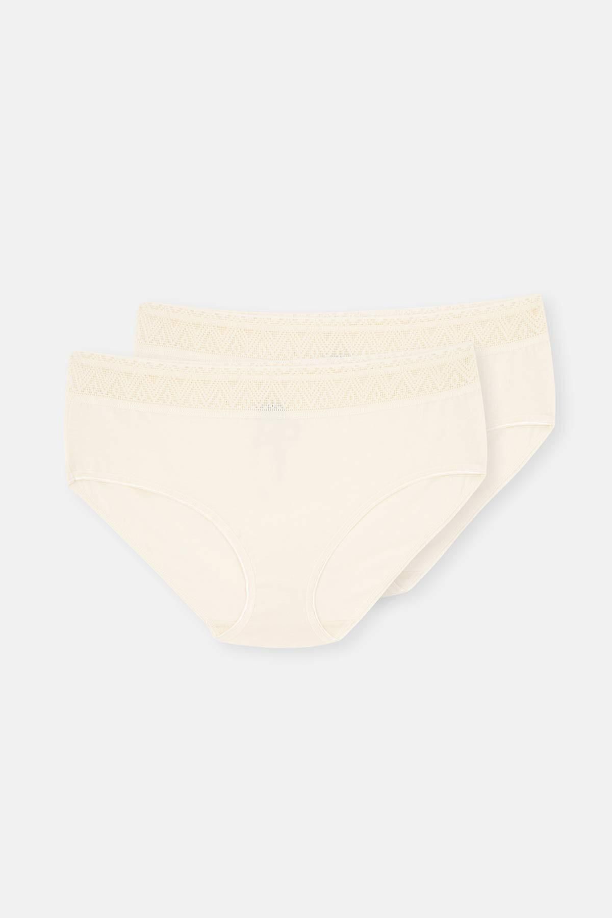 Dagi-Ecru Single Jersey Midi-Höschen 1
