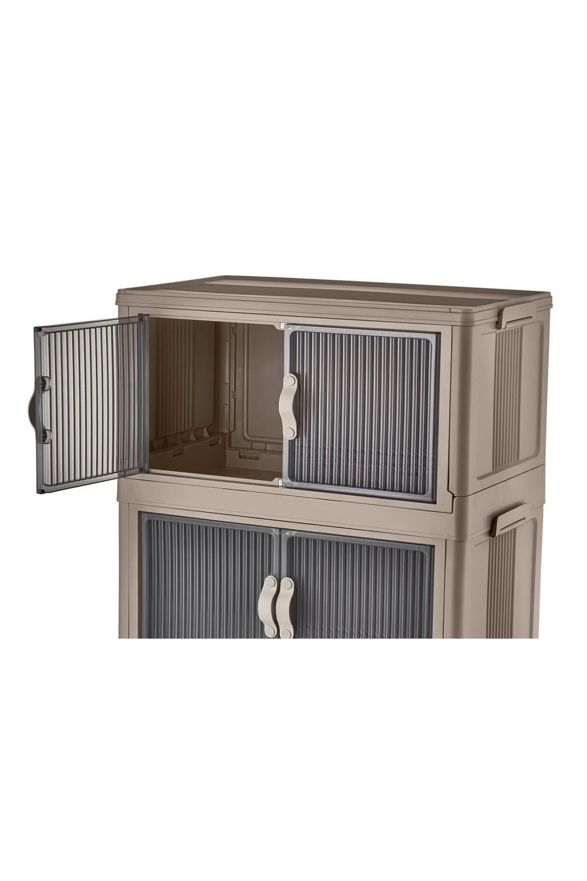 MCK Plus-4-Tier Portable Storage and Storage Cabinet - Brown Cloth Set, Multi-Purpose Use 5
