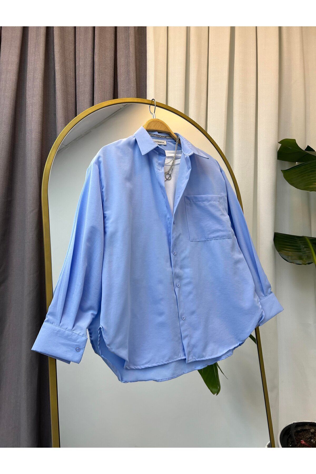 modabetce Baby modrá oversize dámská košile – novinka 2