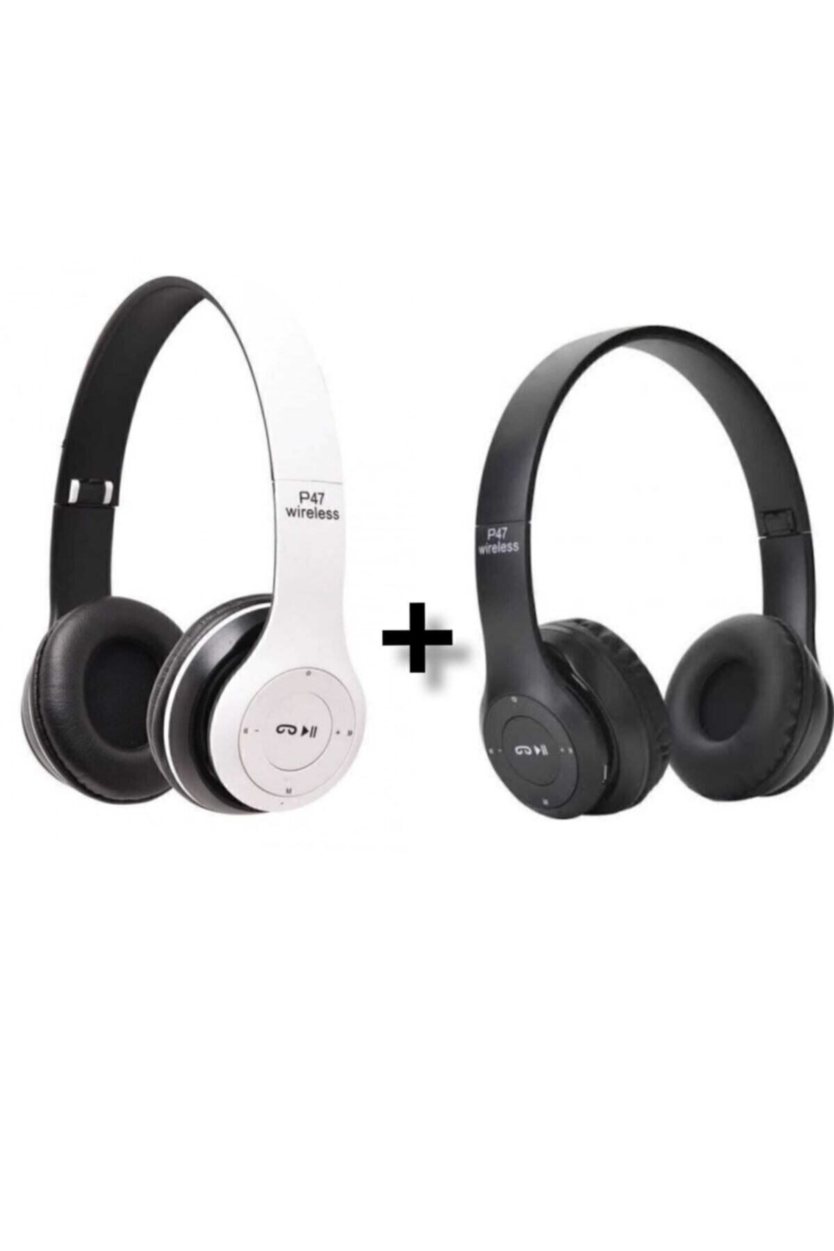 Genel Markalar 2 Adet P47 Extra Bass Wireless Bluetooth Kulakl k 5.0 Edr Siyah Beyaz 2 Adet Kablosuz Kulakl k Radyo Fiyat Yorumlar Trendyol