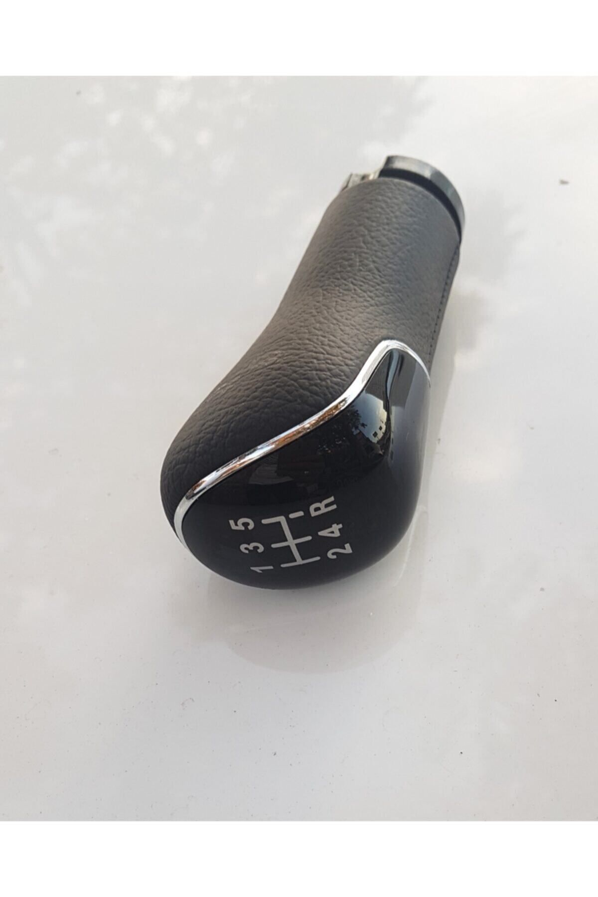 KARFRD-Connect 2002-2013 Compatible Leather Gear Shift Knob with New Type Nickel Plated Lines 1
