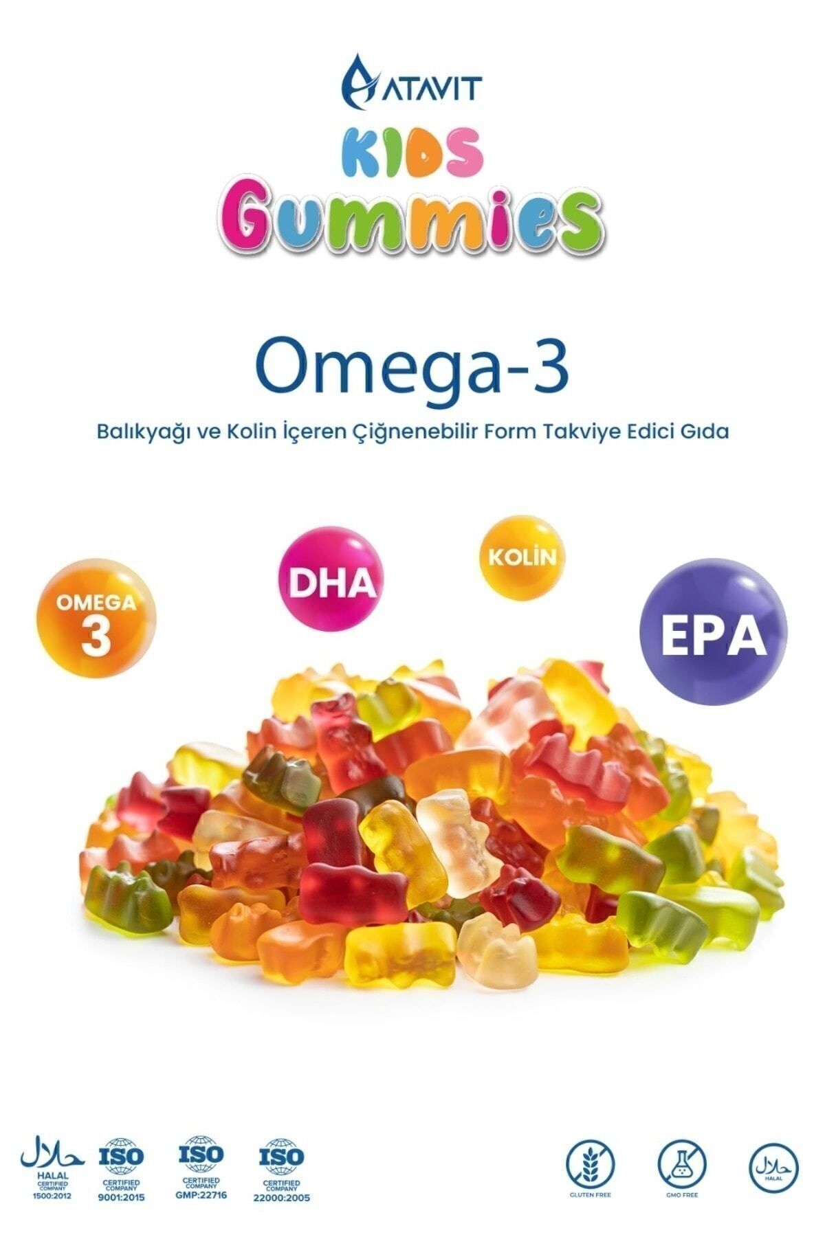 Atavit-Omega 3, D3 K2 and Magnesium - Set of 3 Multivitamin Gummies 5
