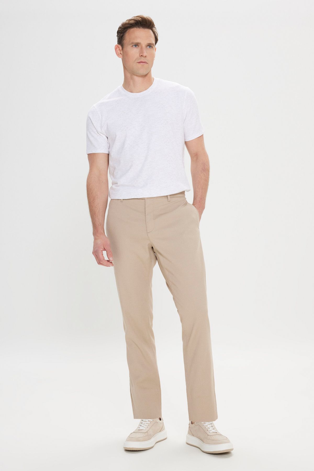AC&Co / Altınyıldız Classics Spodnie Męskie Mink Comfort Fit – Wzorzyste Z Kieszeniami Bocznymi I Elastyczną Talią Mężczyzna - 52