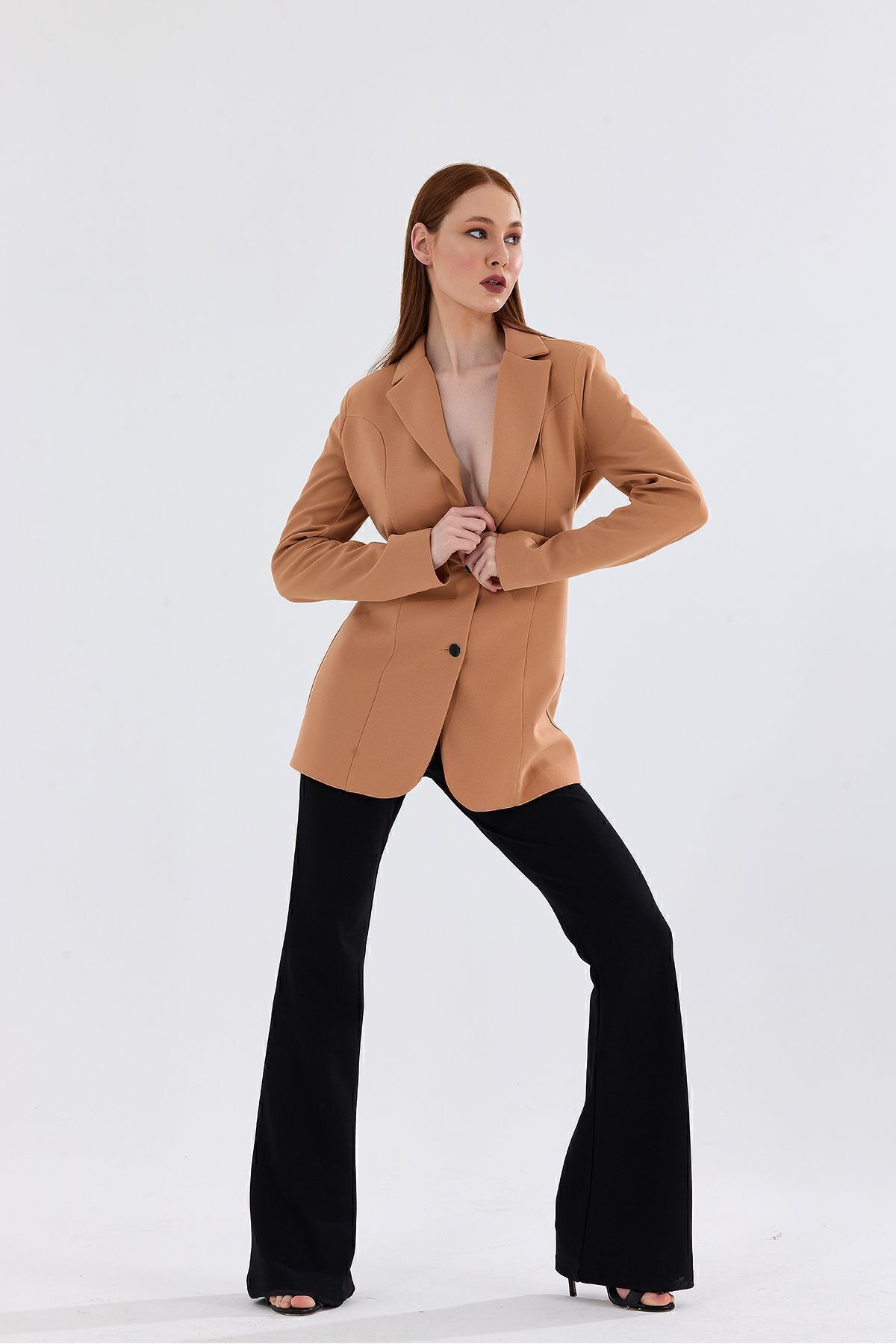Sense-Scuba Crepe Jacket - Lined and Buttoned| Ckt35446 VIZON 7
