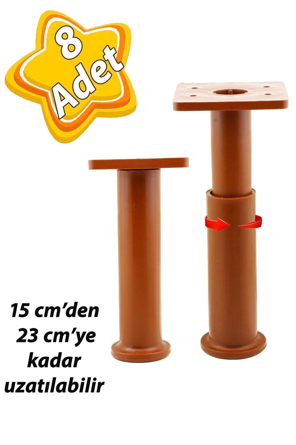 8 Pieces Module Adjustable Support Leg 15 X 23 Cm Brown Foot Furniture Sofa Base Seat Unit