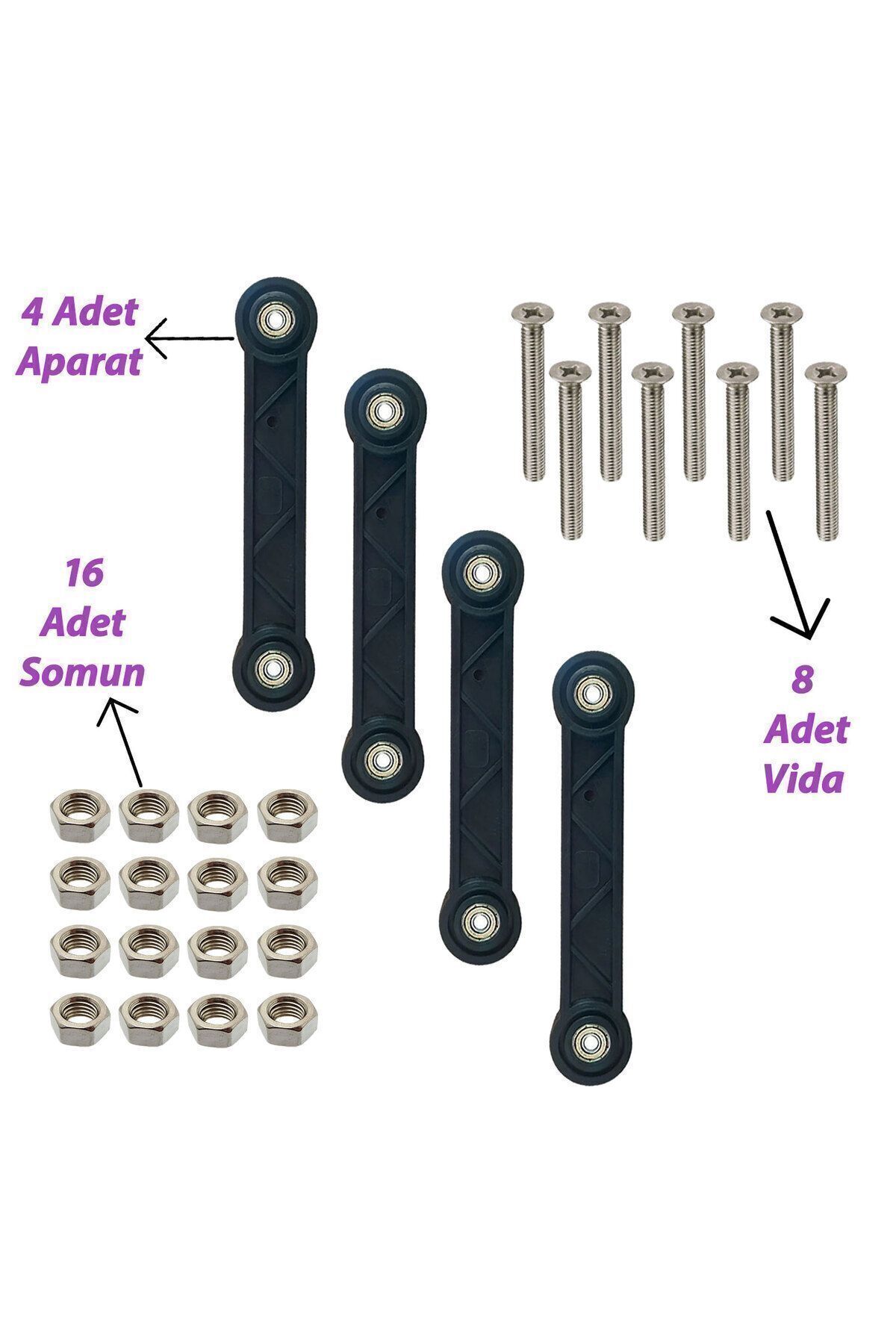 4 Pieces Cradle Shaking Apparatus Black 12 Cm