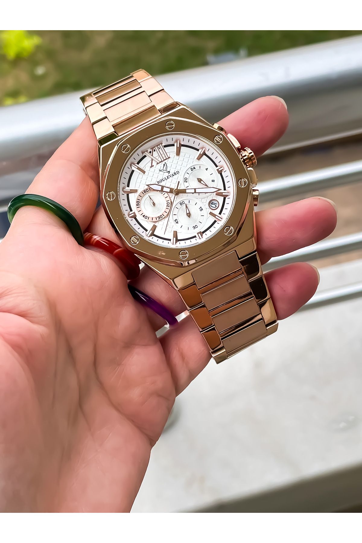 ساعت ورزشی مردانه بولوارد – طراحی شیک، رنگ استیل ضدزنگ، بند هدیه