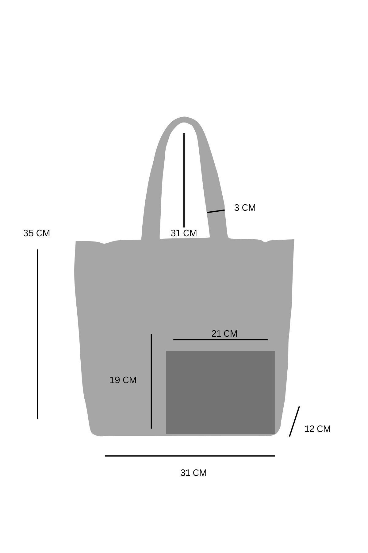 Ham Kumaş Tote Bez Omuz Çantası Cep Detaylı