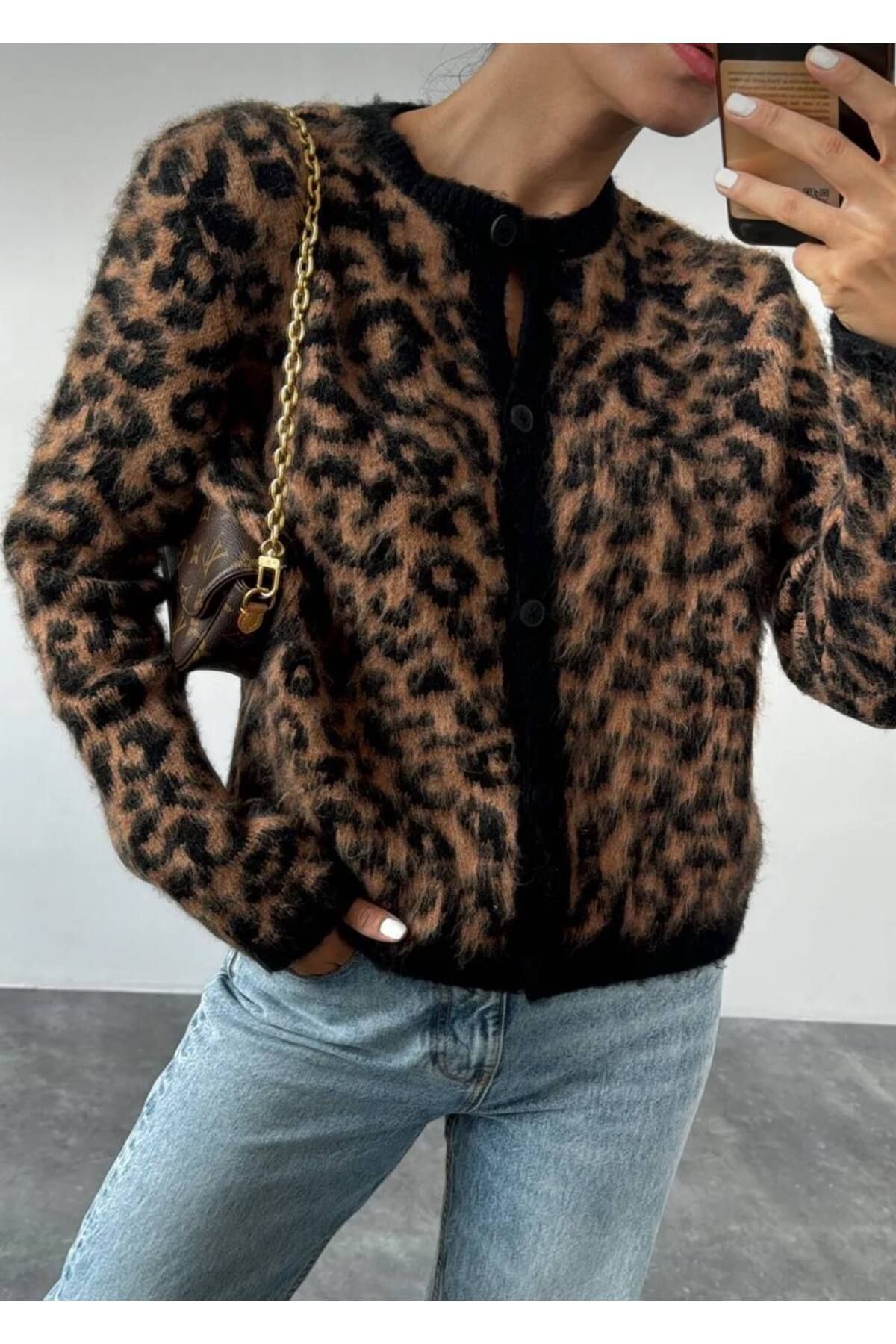 Karen millen leopard print cardigan top