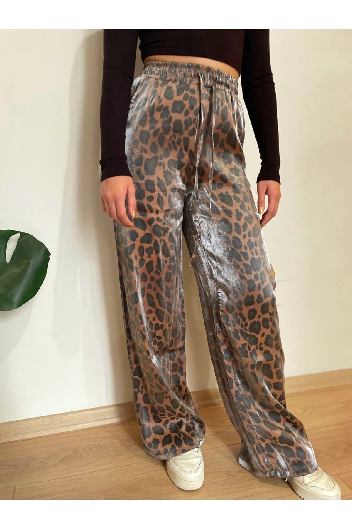 Leopar Parlak Pantolon - Görsel 6