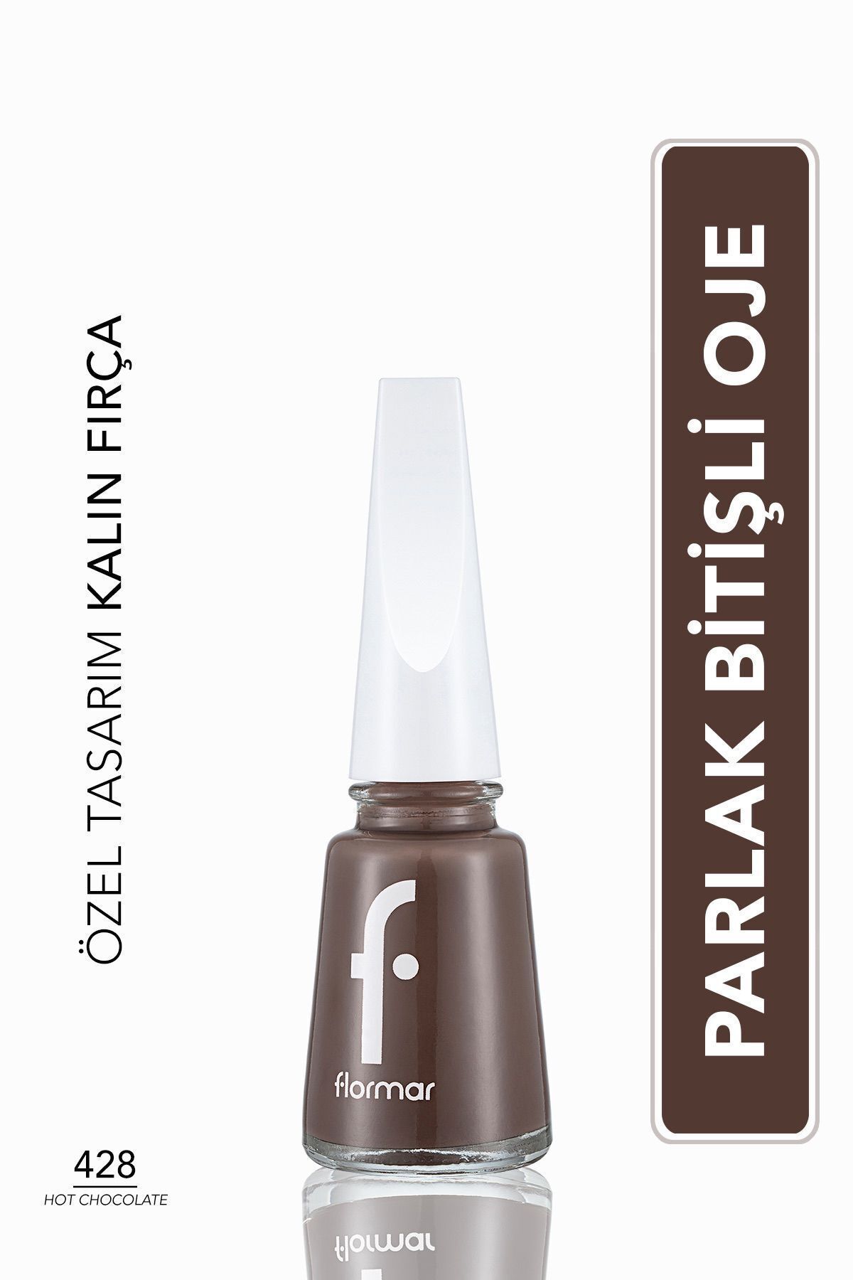 Flormar Klasik Parlak Bitişli Yüksek Pigmentli Oje - Nail Enamel- 428 Hot Chocolate New- 8682536036115